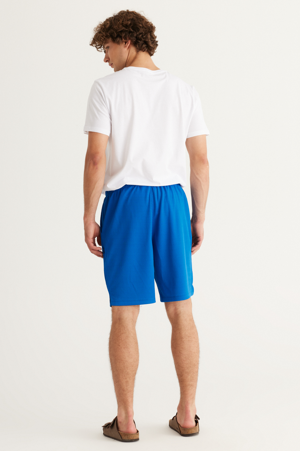 AC&Co / Altınyıldız Classics Men's Saxon Blue Standard Fit Normal Cut Knitted Sports Shorts.