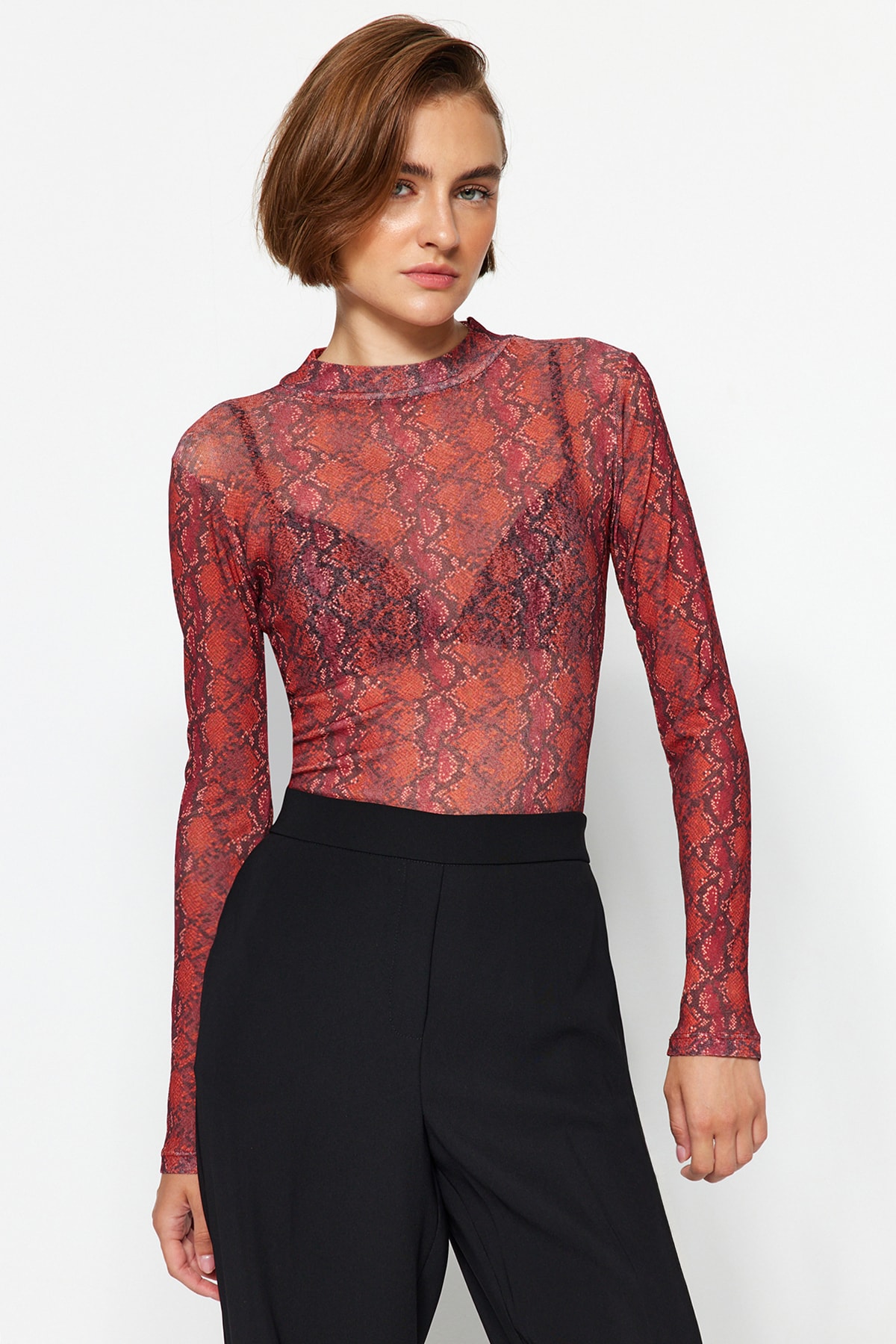 Trendyol Blouse - Burgundy - Slim fit