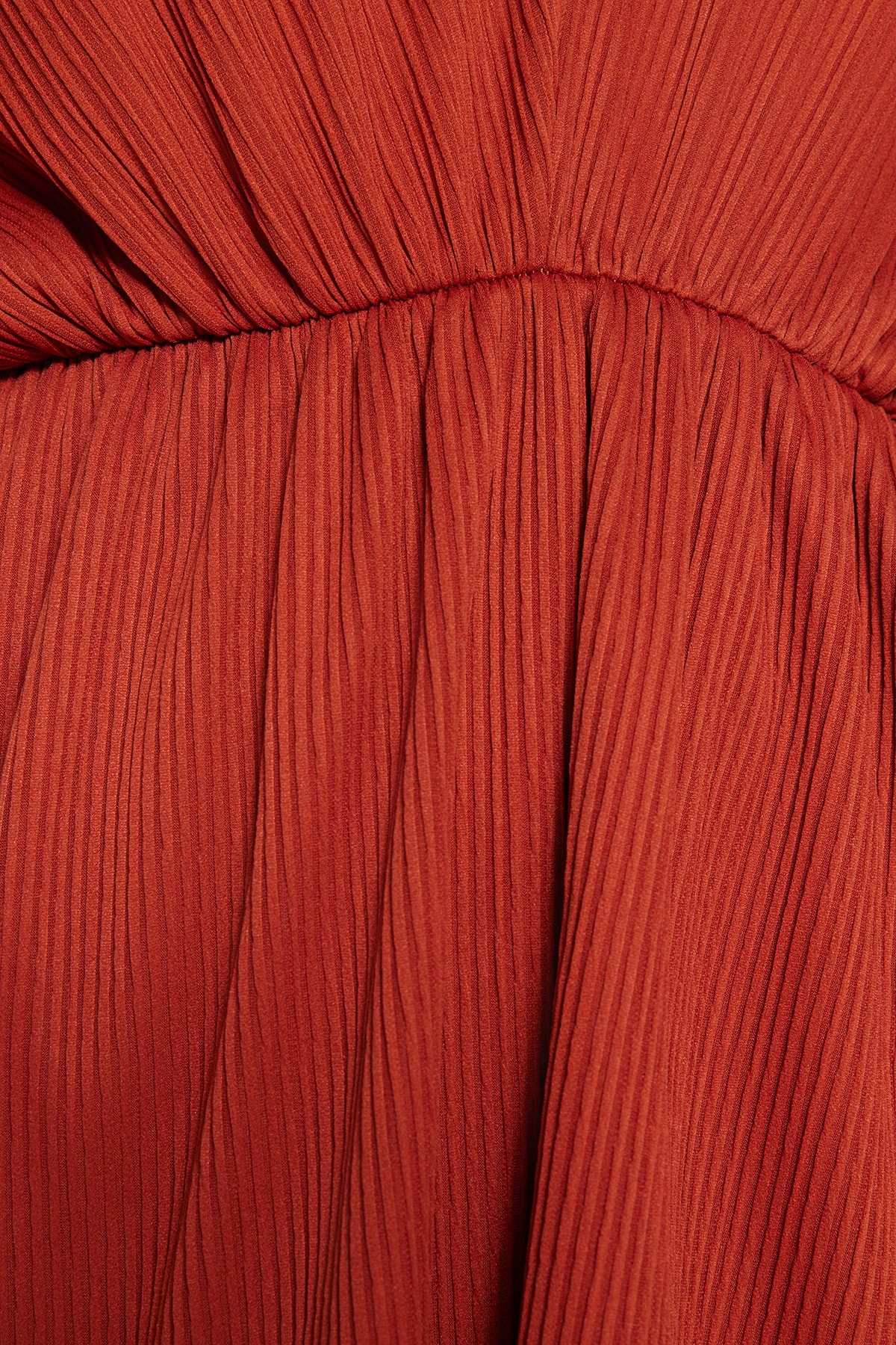 Trendyol țiglă față spate V-gât plisat A-line mini tricotat rochie