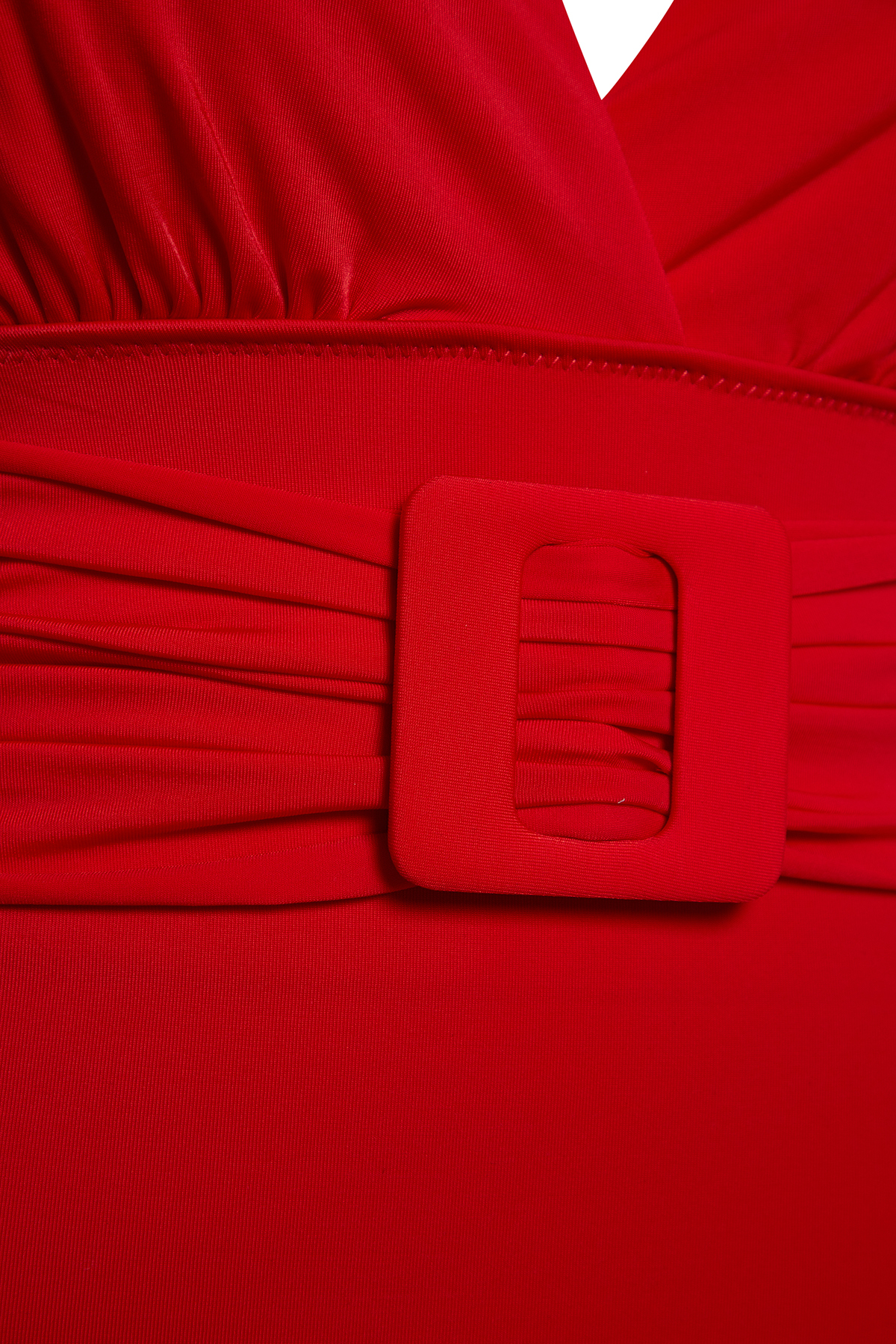 Trendyol Curve Red Belt Swimsuit