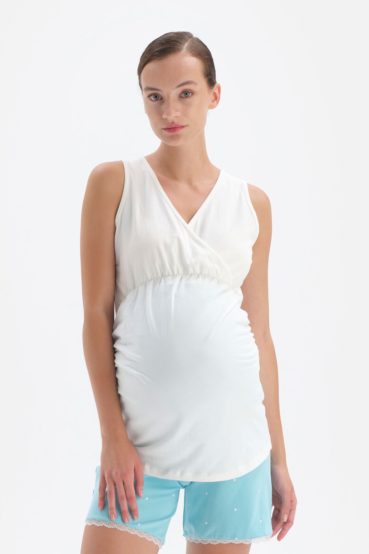 Dagi White Cotton Maternity Undershirt