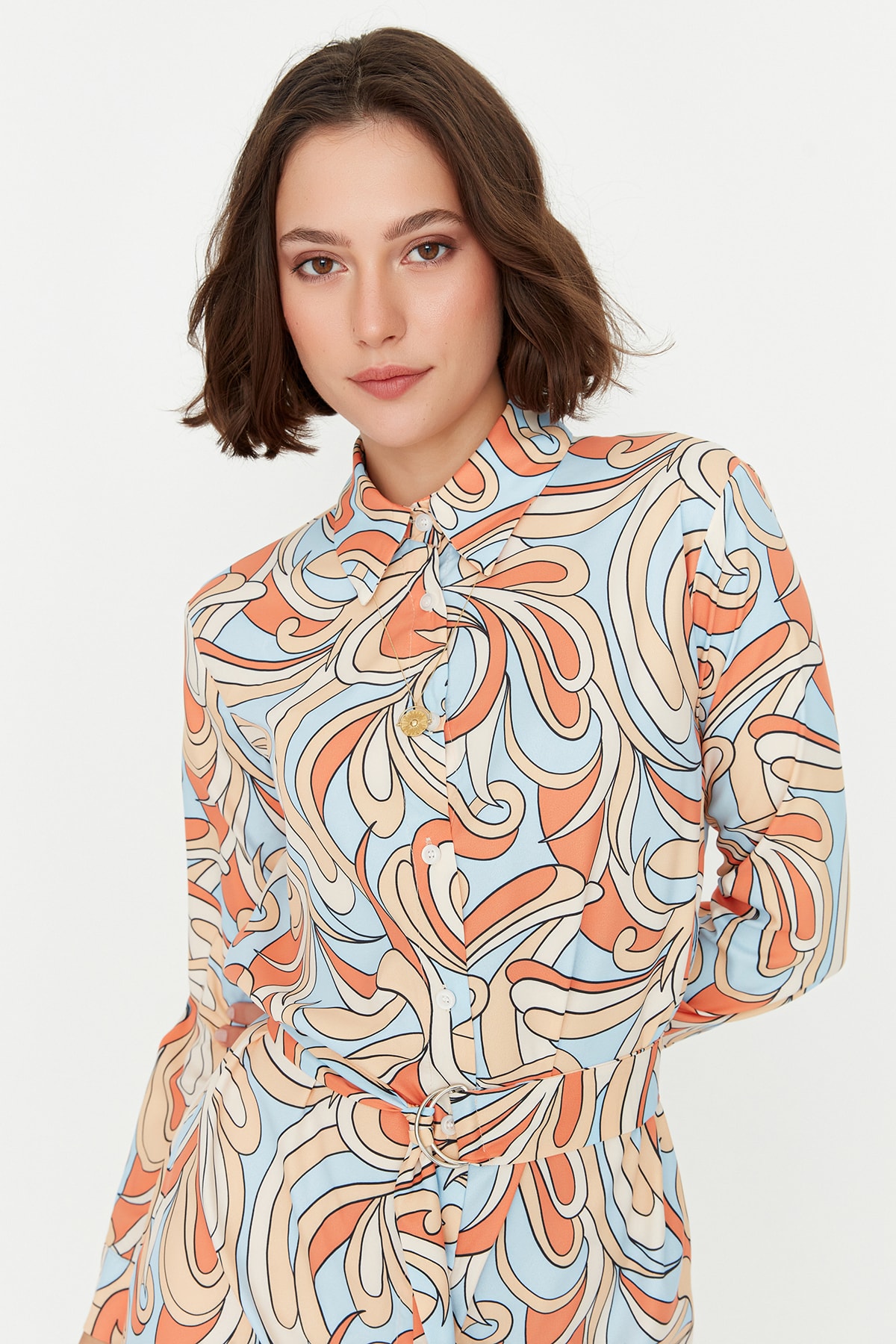 Trendyol Multi Color Shirt Rochie țesută