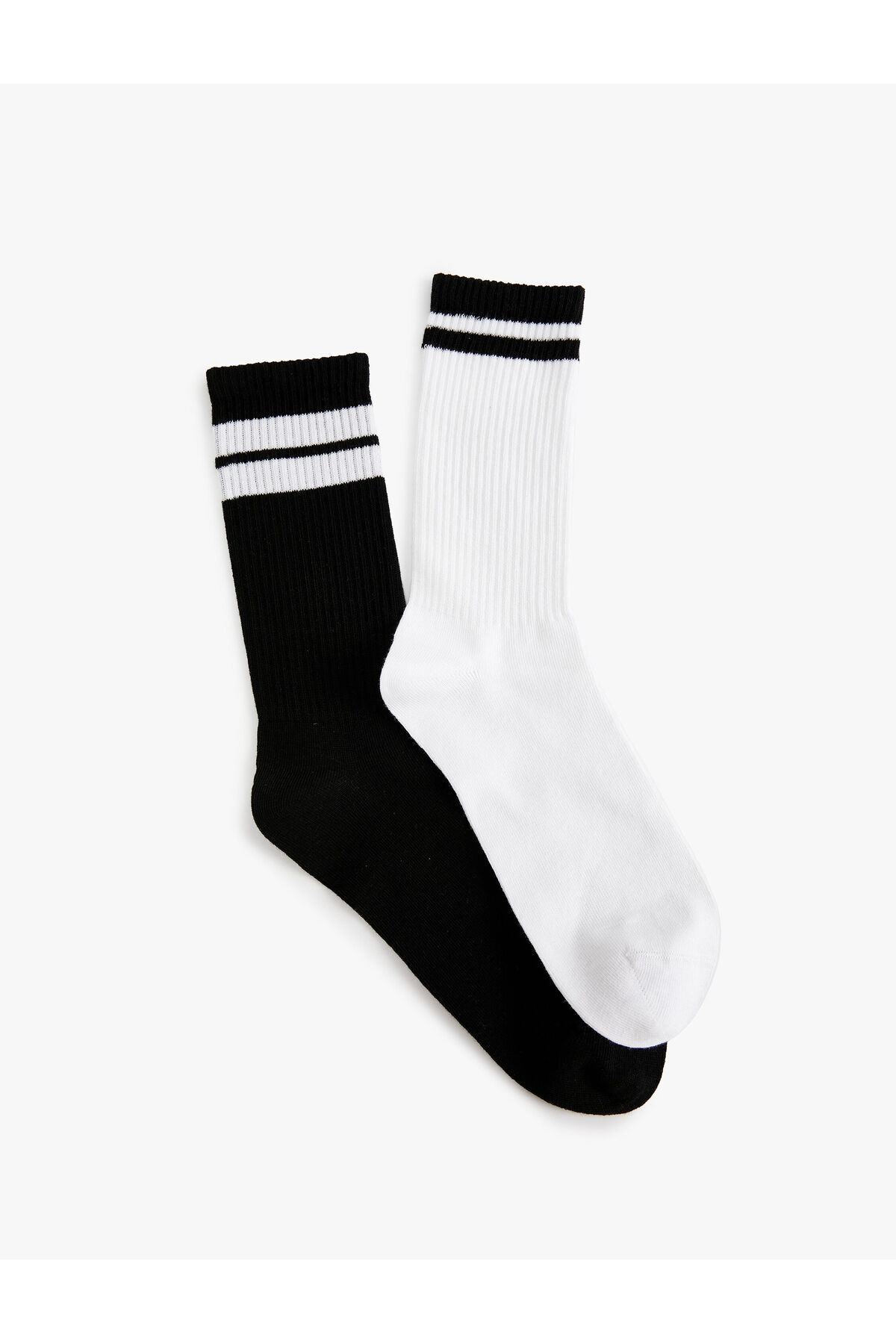 Levně Koton Set of 2 Socks with Multicolored Stripes.