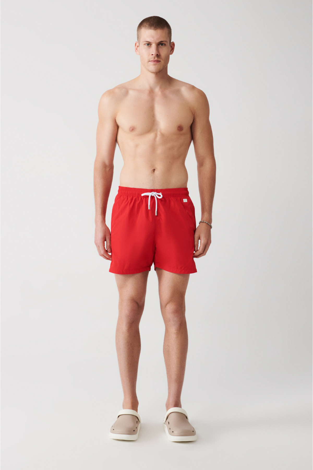 Avva Men's Red Quick Dry Standard Size Plain Special Box Swimsuit Marine Shorts