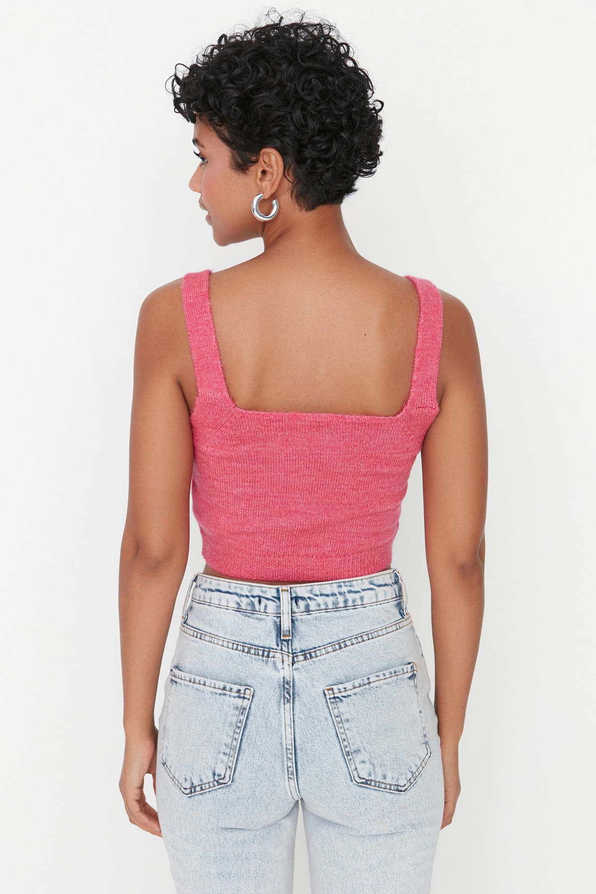 Trendyol Pink Bluza Cardigan Tricotaje Costum Cardigan