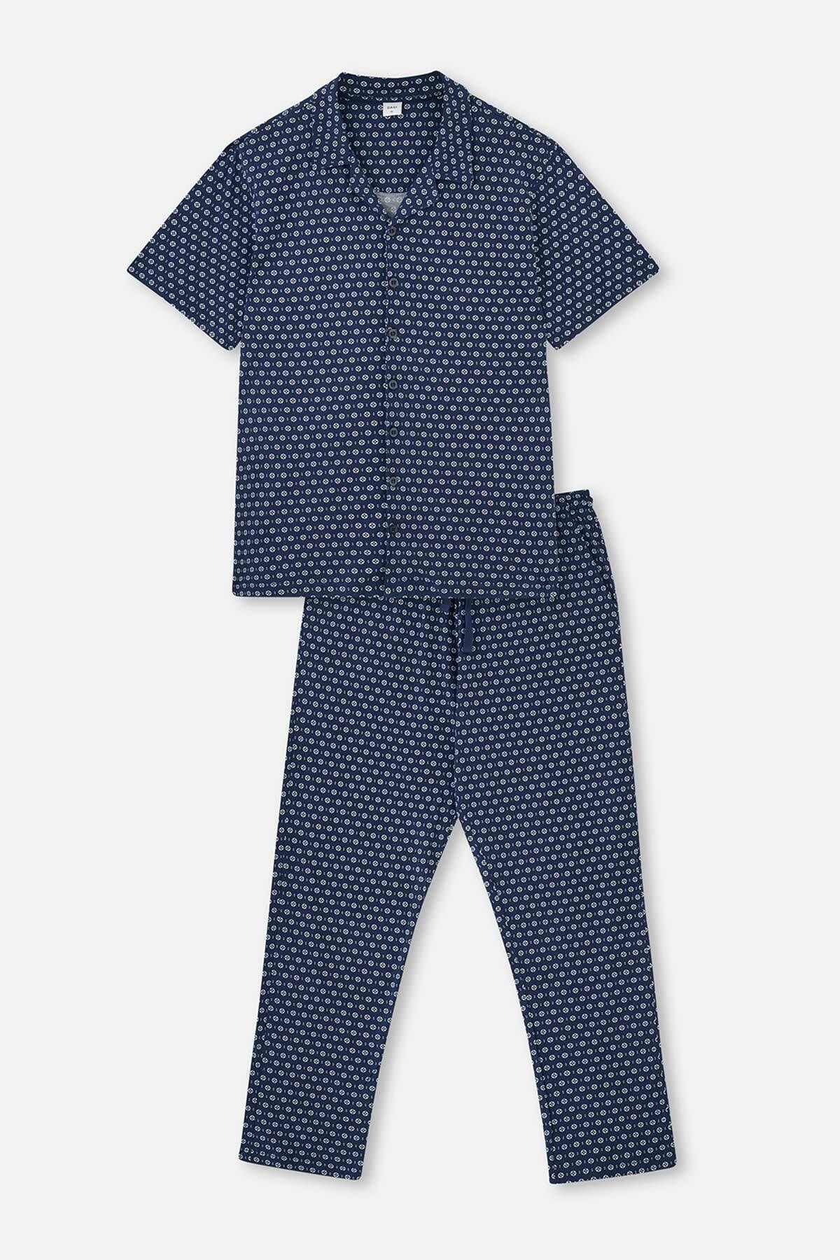 Dagi Pajama Set - Dark blue - Plain