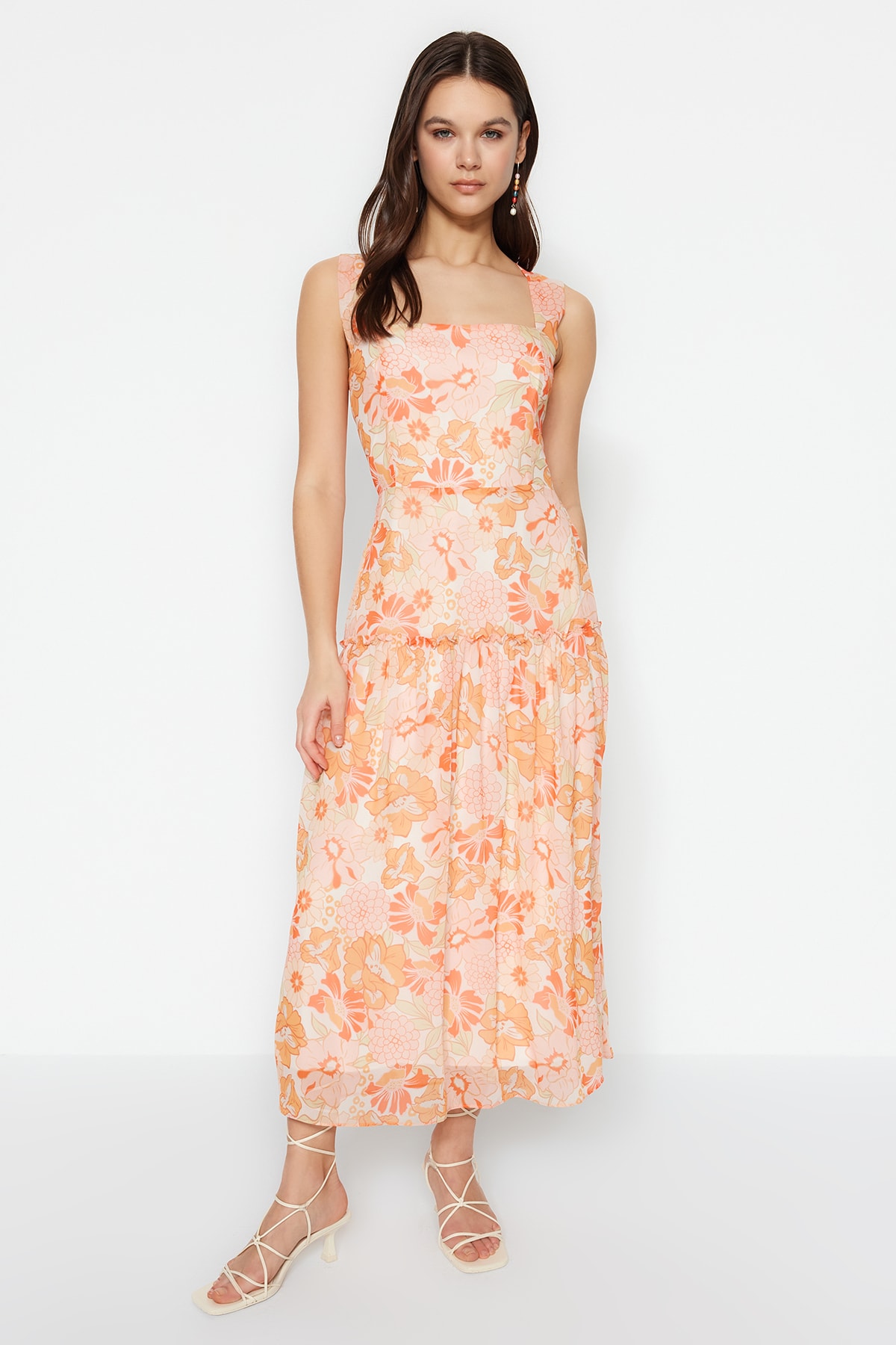 Trendyol Orange Back Detailed Dress