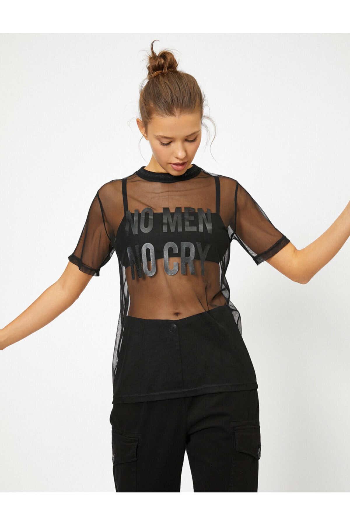 Koton Tulle Detailed T-shirt