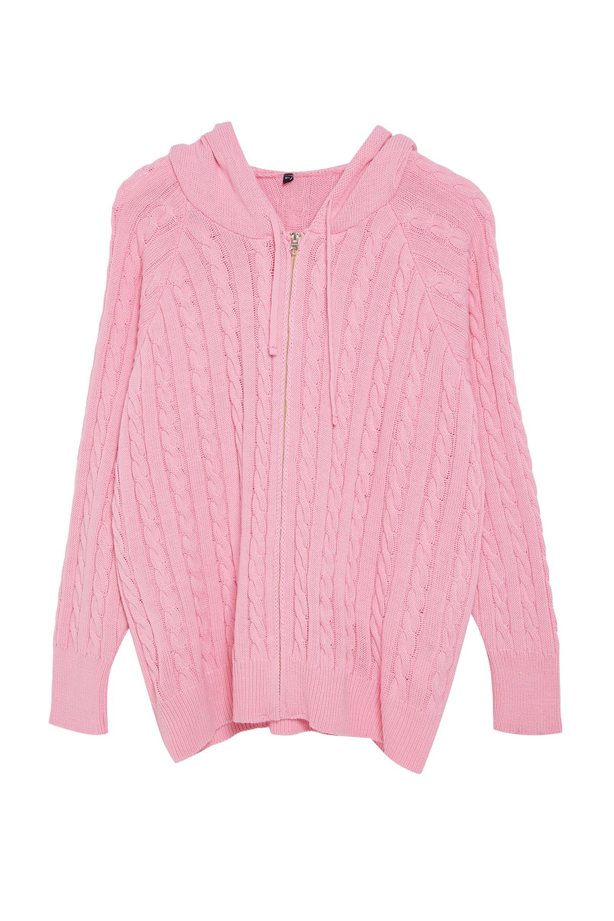 Trendyol Curve Pink Knitwear Plus Size Cardigan