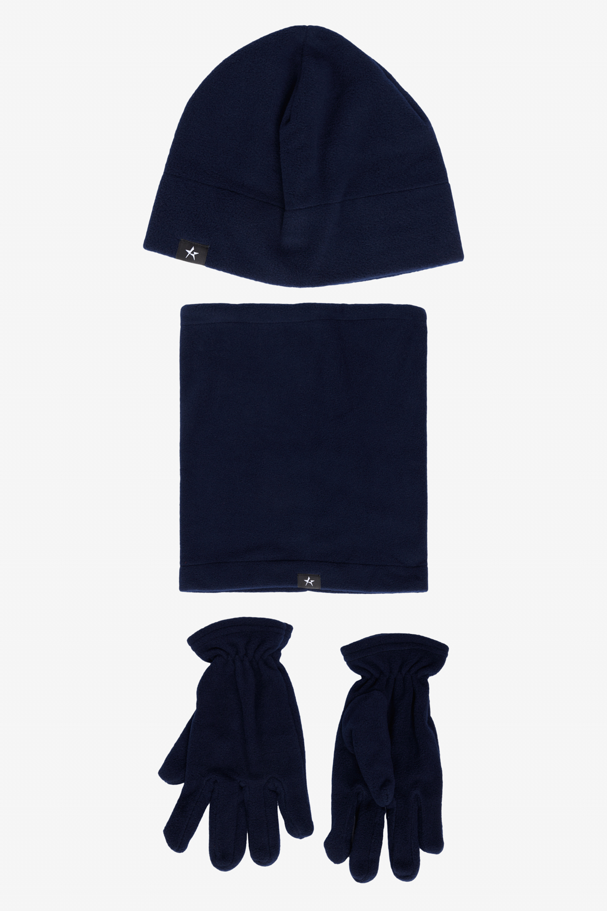 Levně ALTINYILDIZ CLASSICS Men's Navy Blue Fleece Beanie Neck Gloves Set