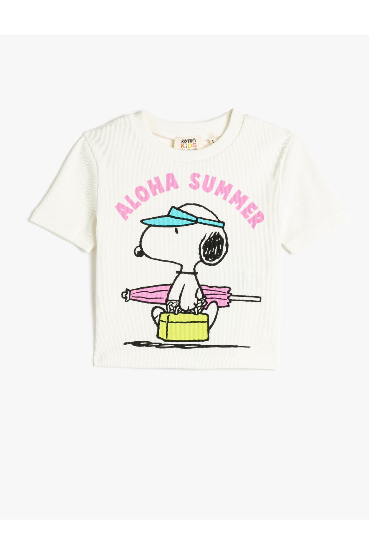 Levně Koton Snoopy T-Shirt Licensed Short Sleeve Crew Neck Cotton