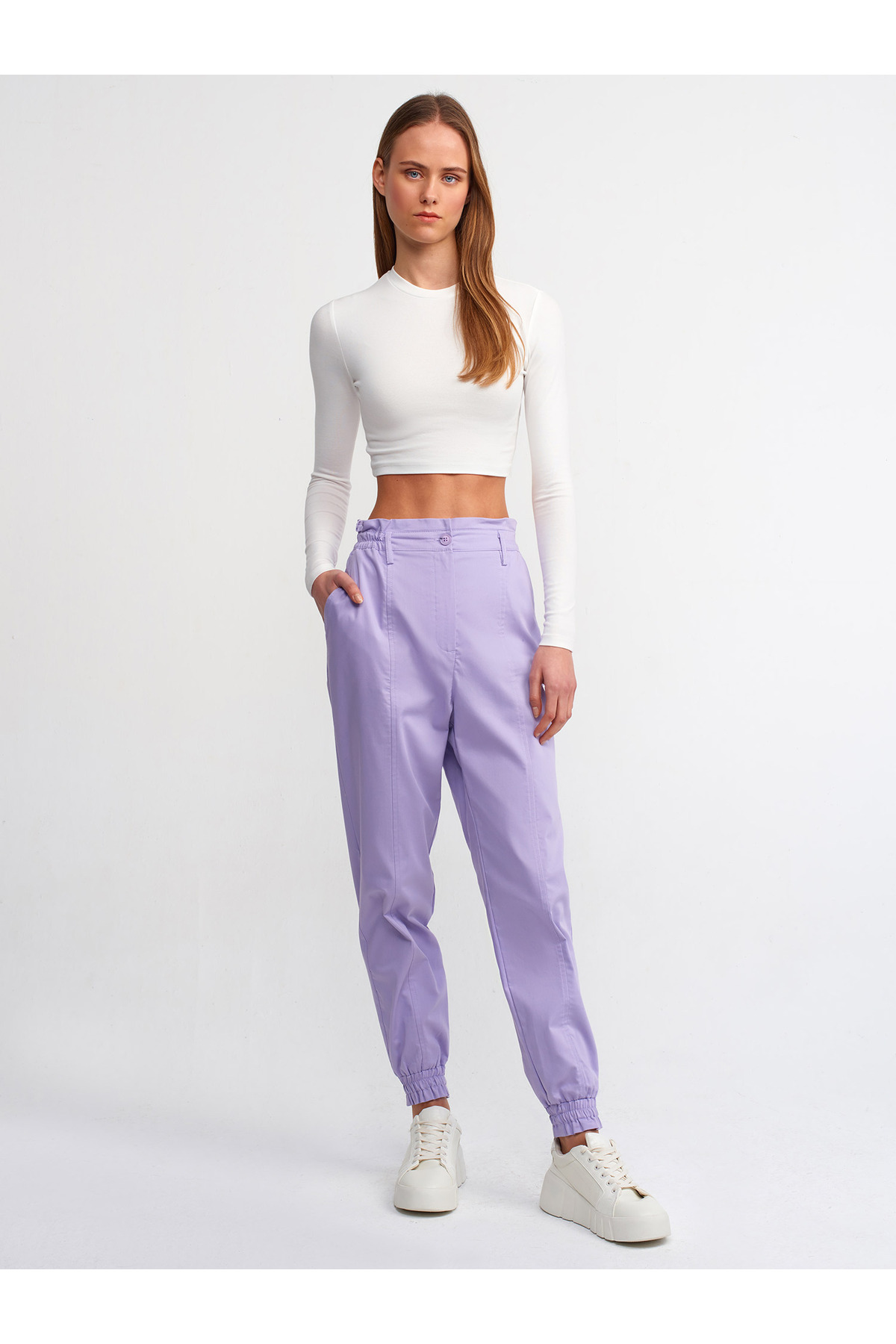 Levně Dilvin 71107 Cupped Jogging Trousers-Lilac
