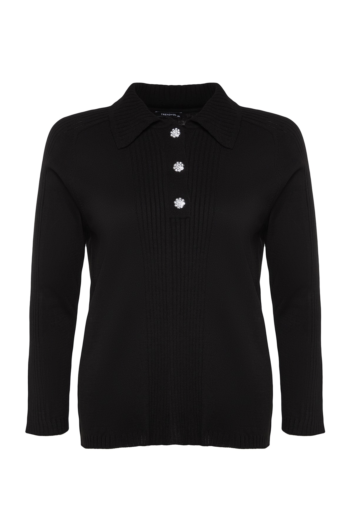 Trendyol Curve Plus Size Sweater - Black - Relaxed fit