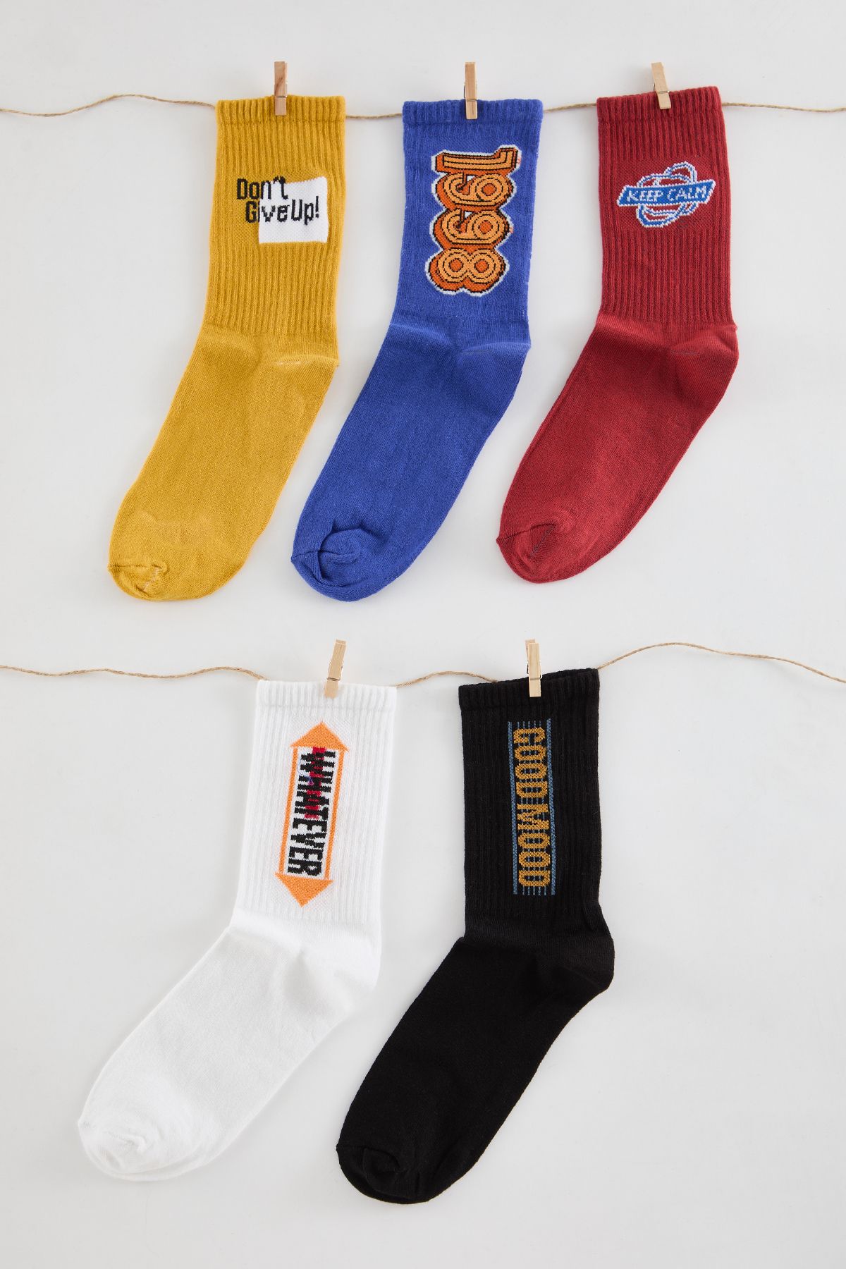 Trendyol Multi-Colored Unisex 3-Piece Cotton Striped College-Tennis-Medium Size Socks