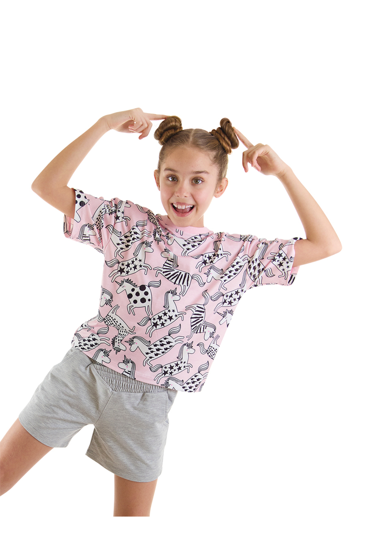 mshb&g Unicorn Gang Girls Kids T-Shirt Shorts Set