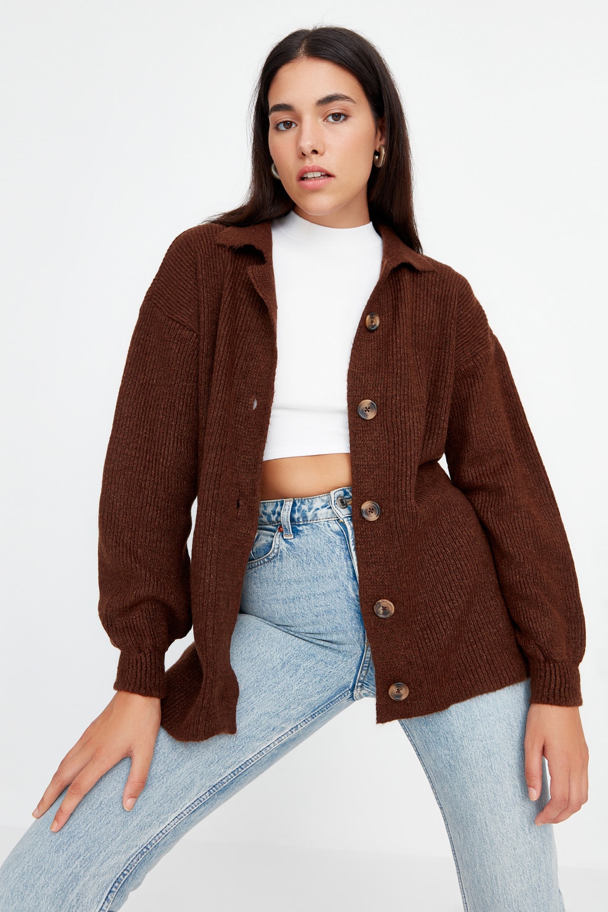 Trendyol Cardigan - Brown - Regular fit