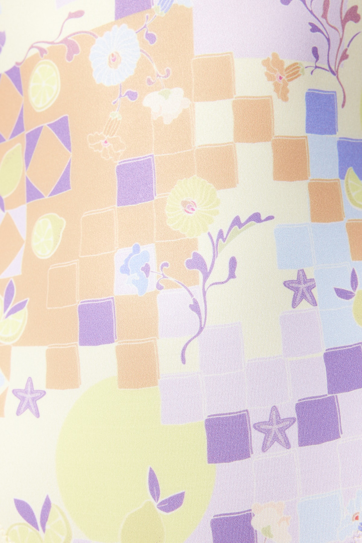 Trendyol Abstract Pattern Deep-Chocolate Low-Cut Back Regular Leg Swimsuit