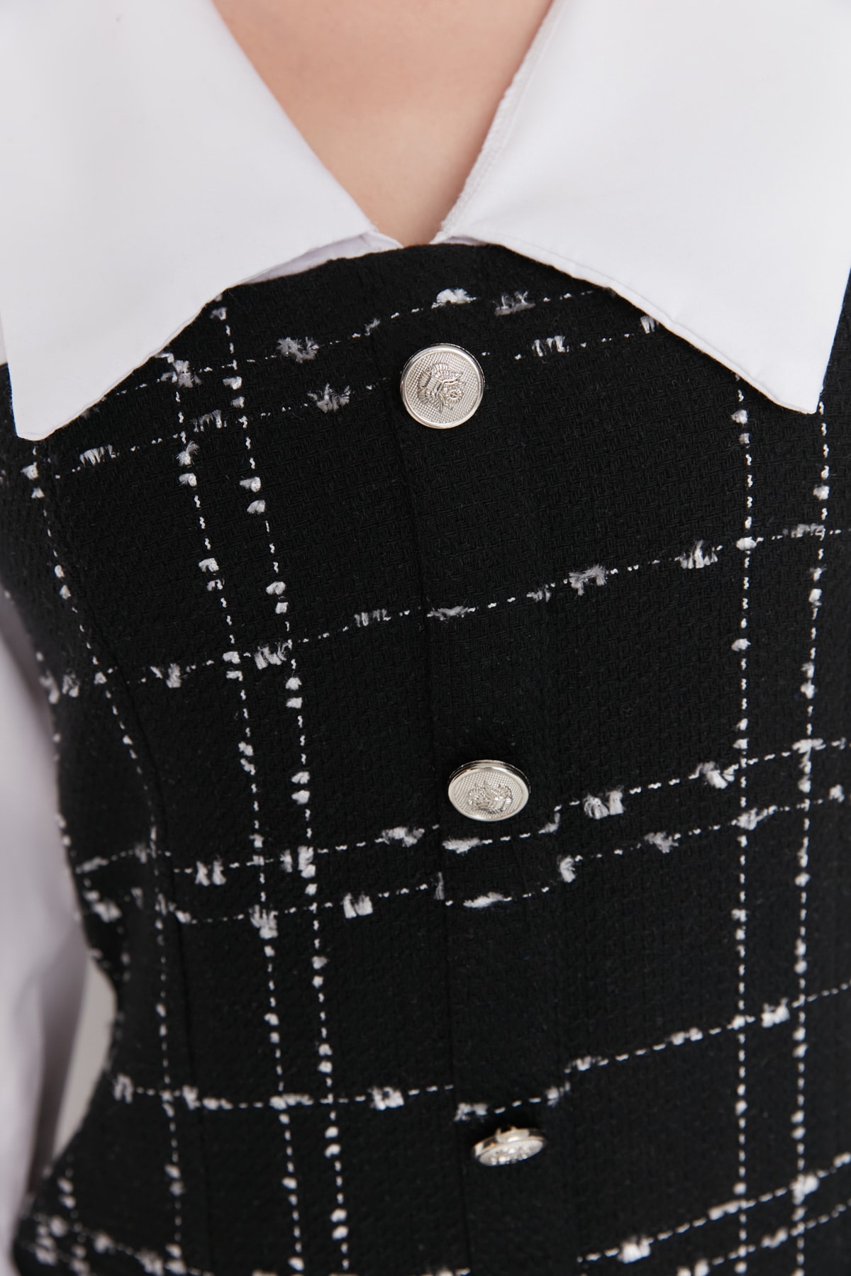 Rochie țesută Trendyol Black Tweed