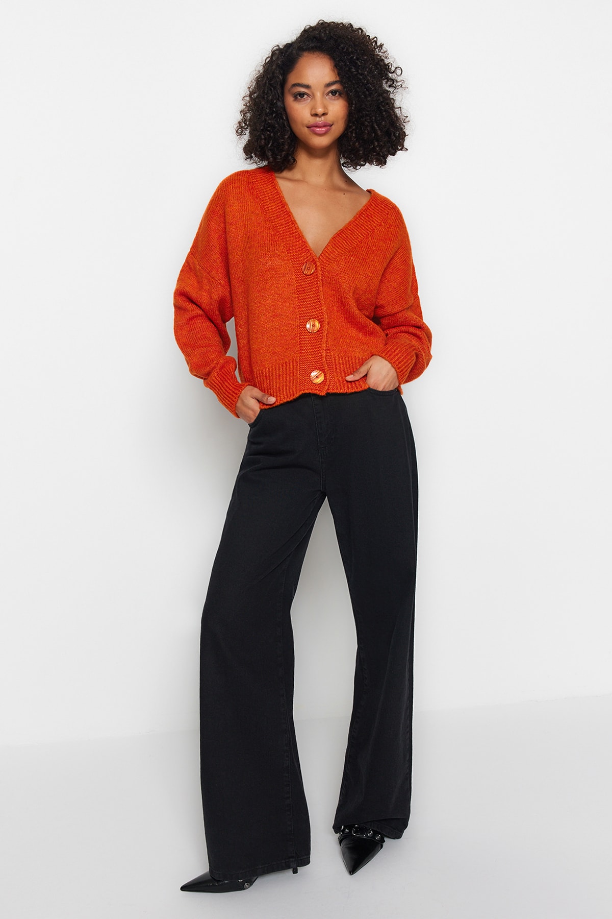 Trendyol Cardigan - Orange - Regular fit