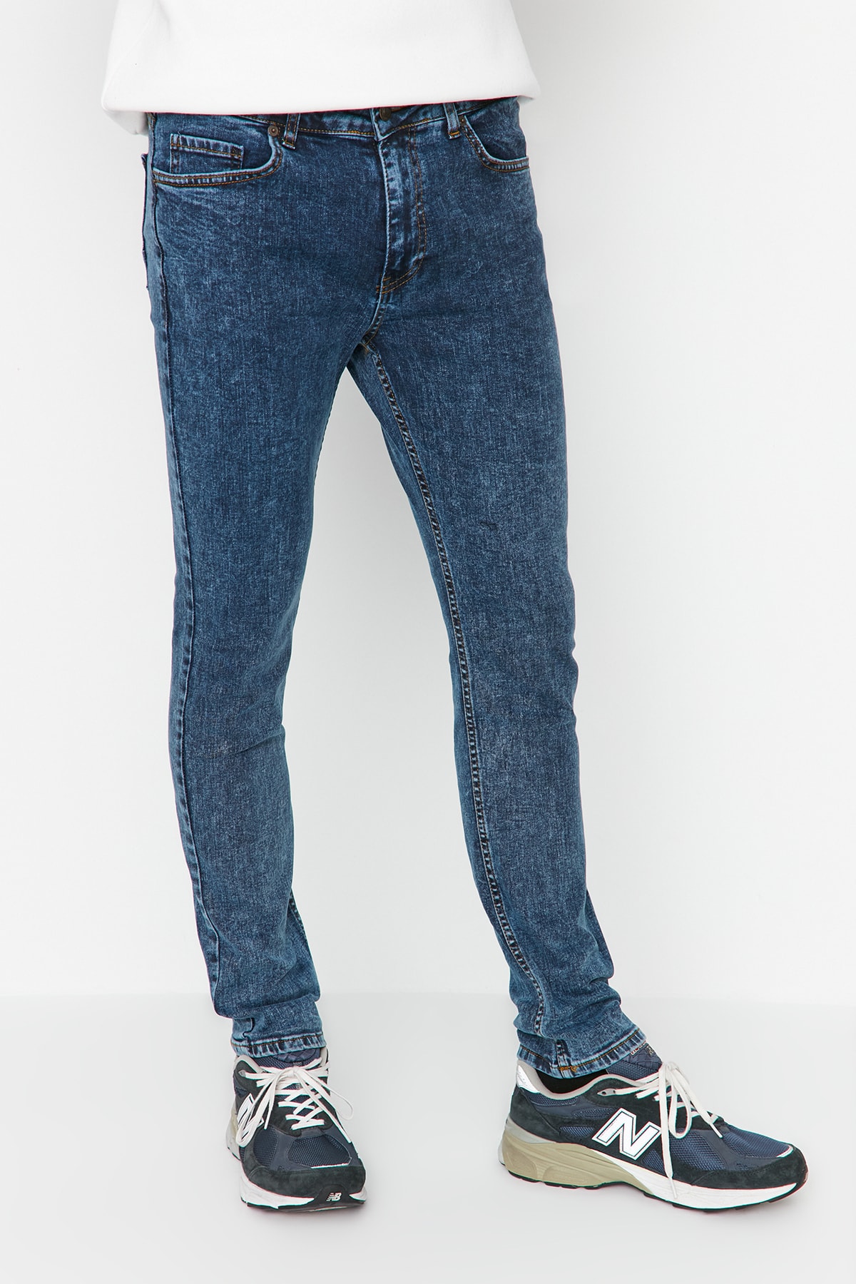 Trendyol Navy Blue Men's Flexible Fabric Skinny Fit Jeans Denim Trousers