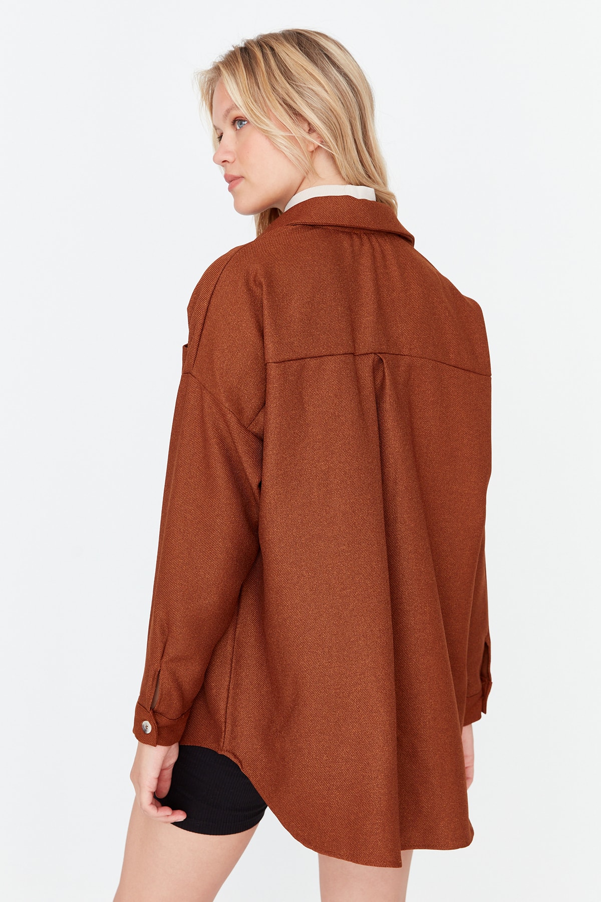 Trendyol Brown Basic Woven Shirt