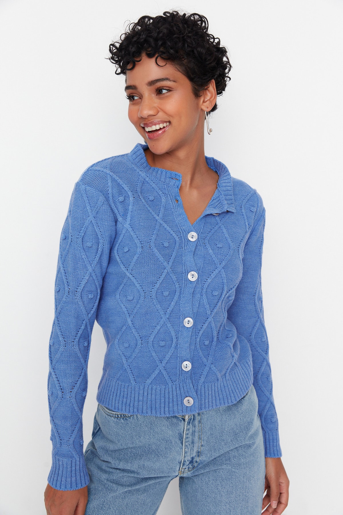 Trendyol Cardigan - Blue - Regular fit