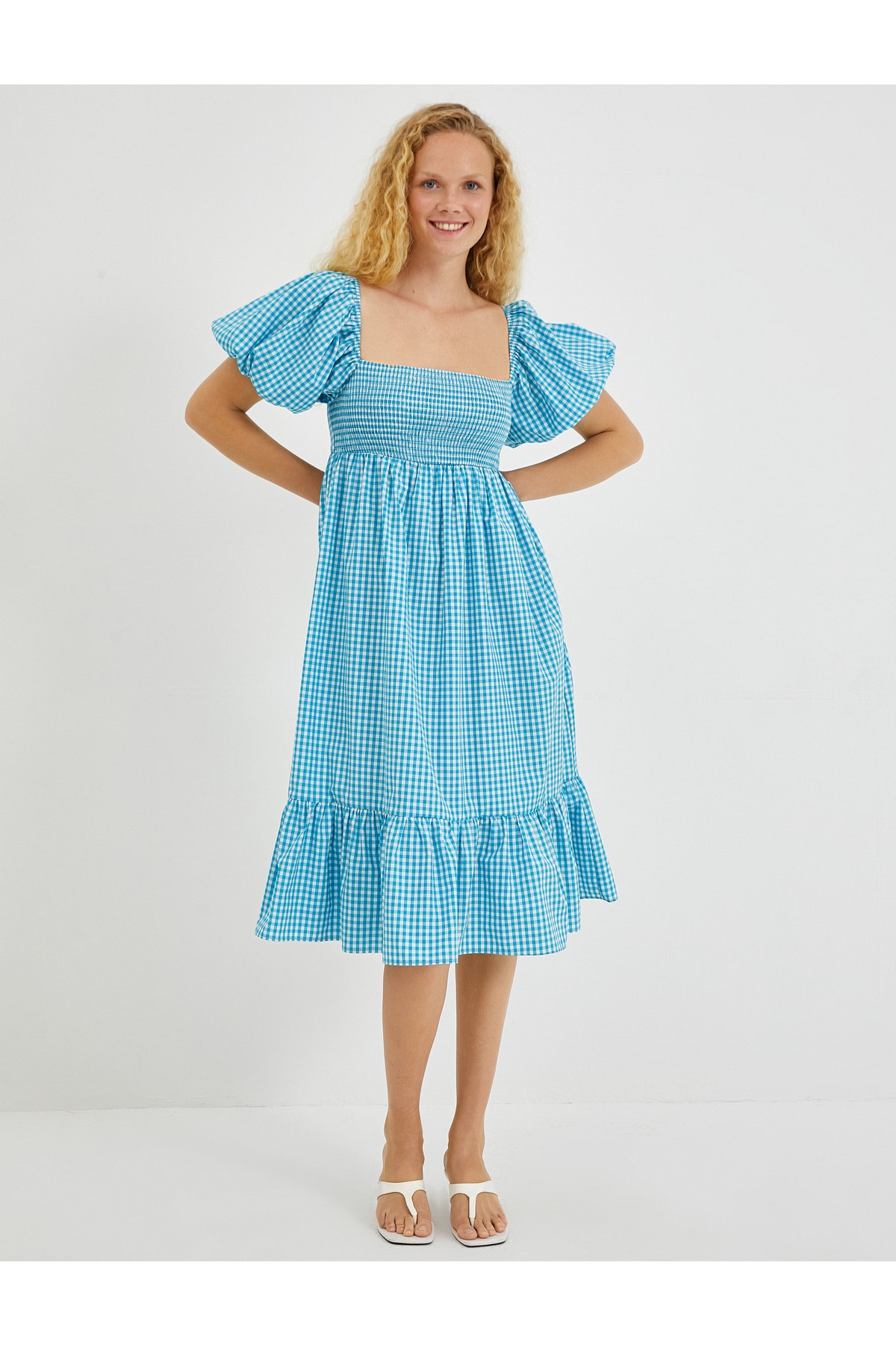 Rochie midi detaliata Koton Gippe