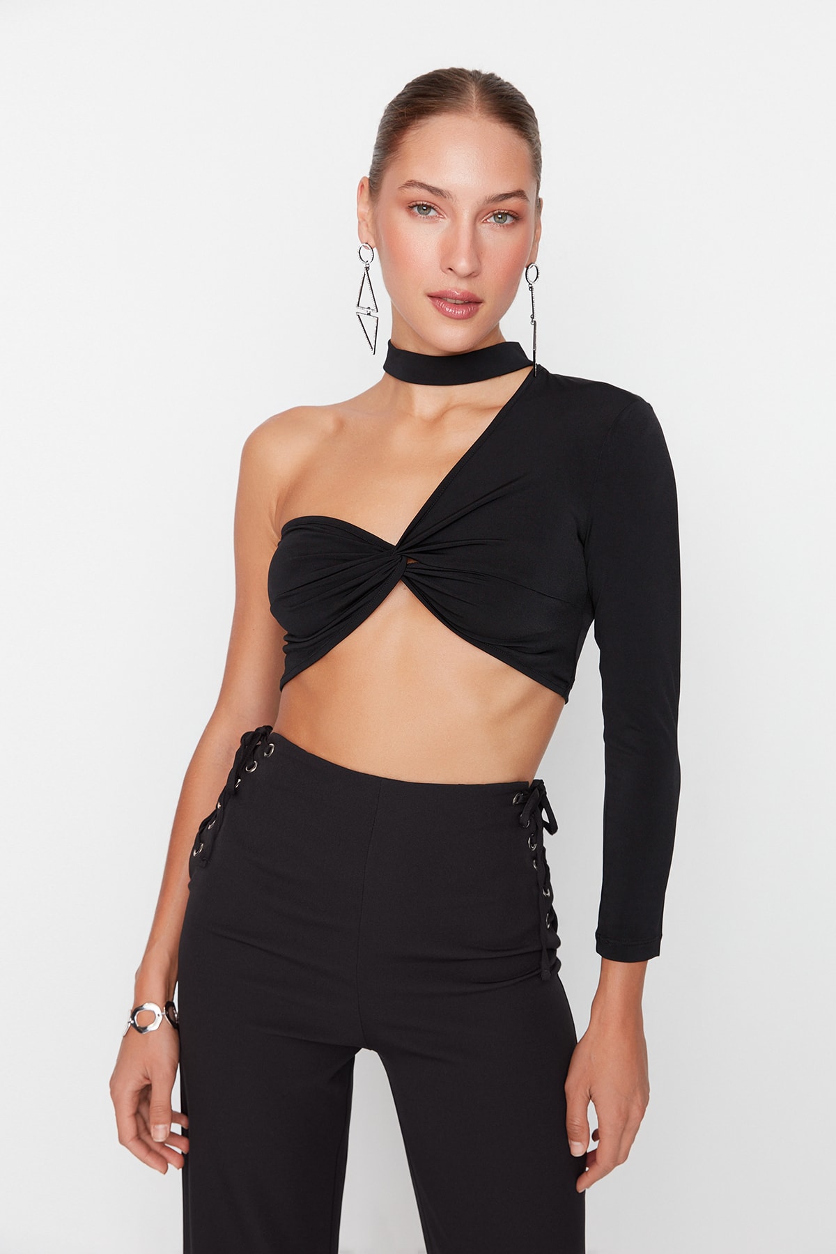 Trendyol Black Crop Knitted Bustier