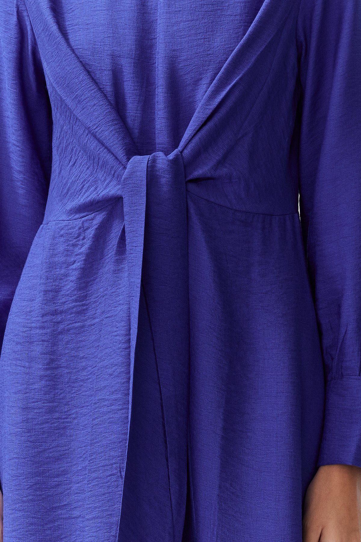 Trendyol Saxe Blue Waist Tie Detail Woven Dress