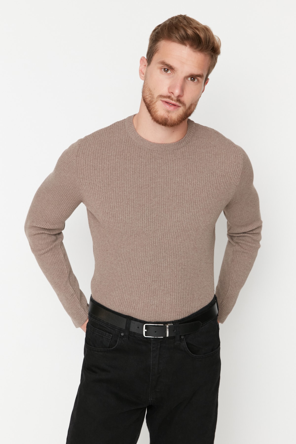Trendyol Sweater - Brown - Regular fit