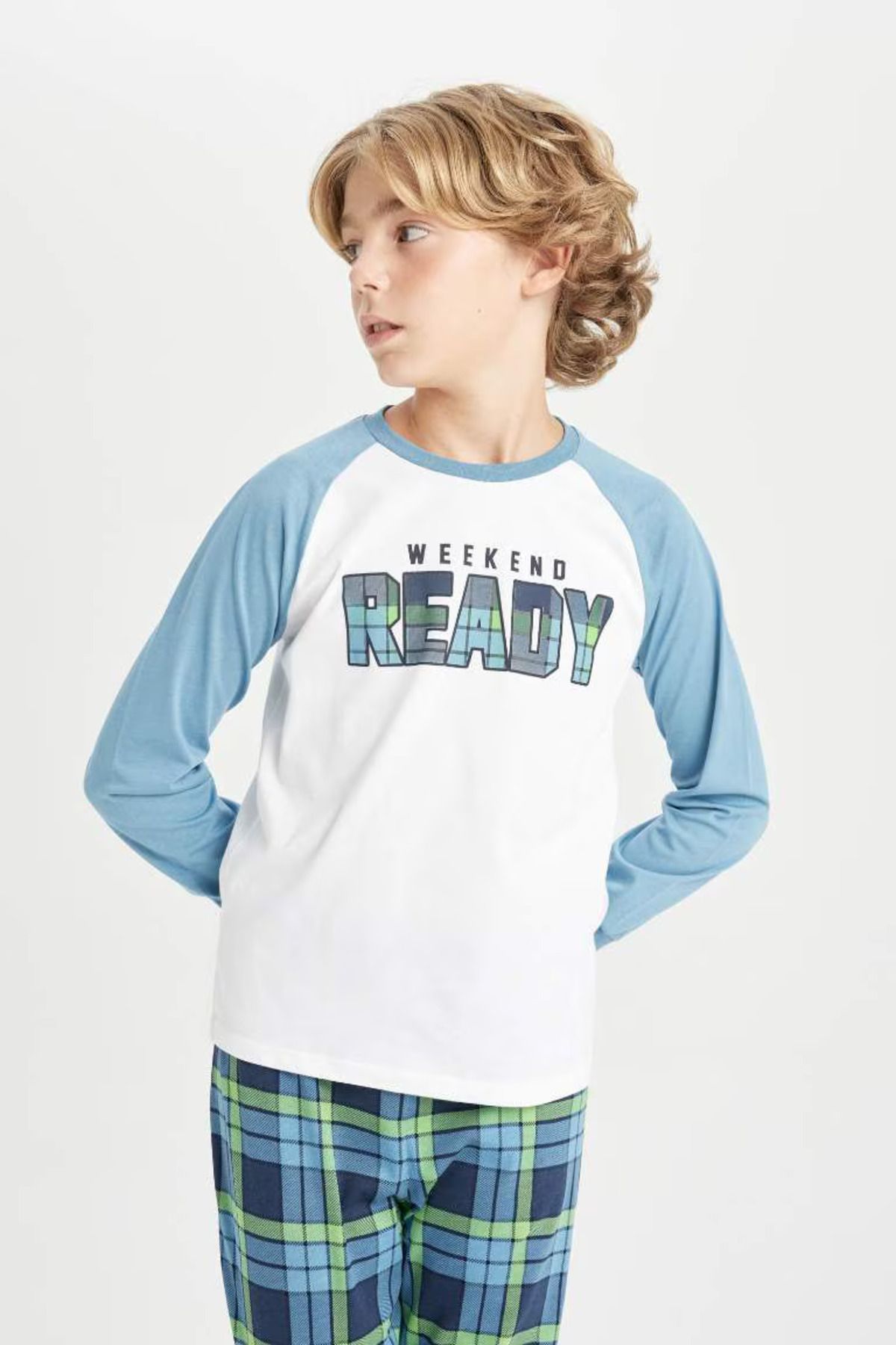 DEFACTO Boy Printed Long Sleeve Pajama Set