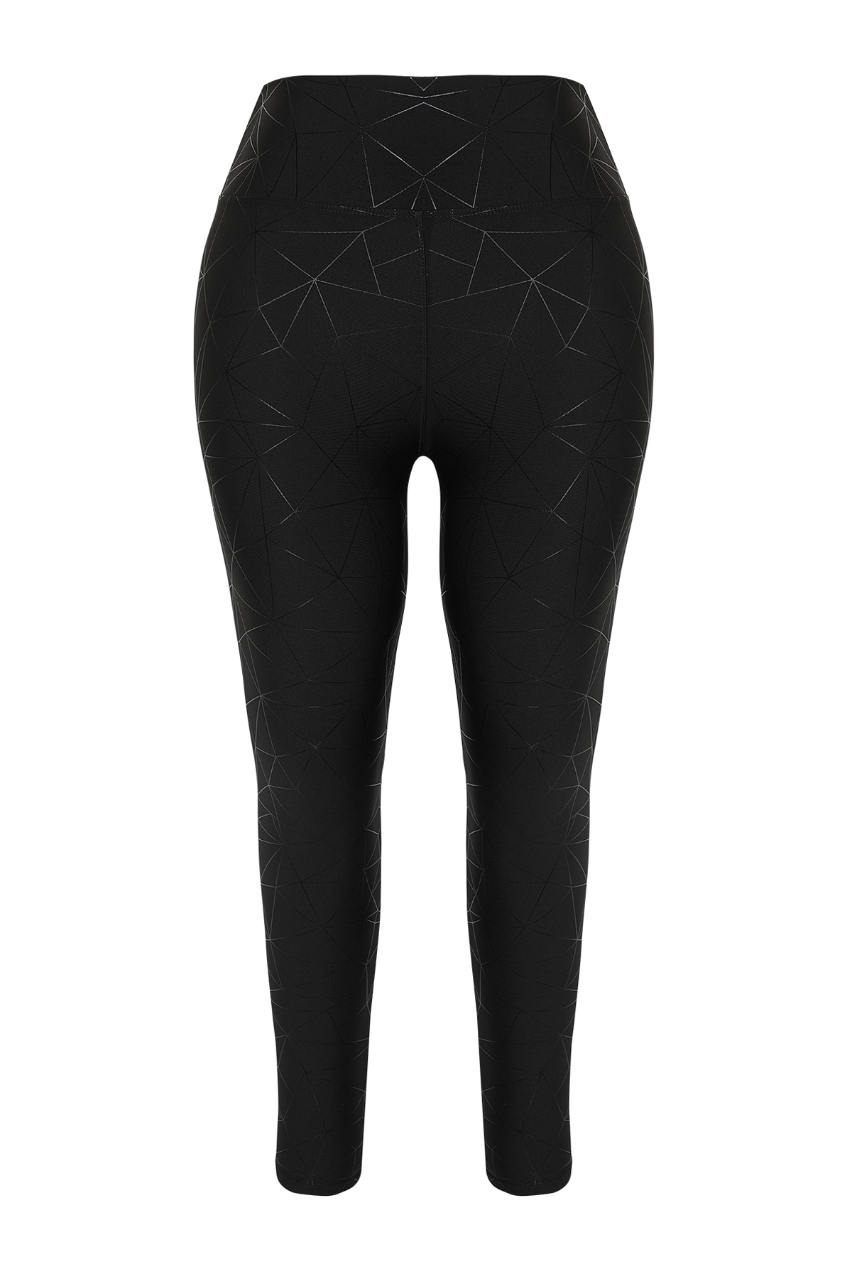 Trendyol Curve Black Printed Knitted Plus Size Leggings