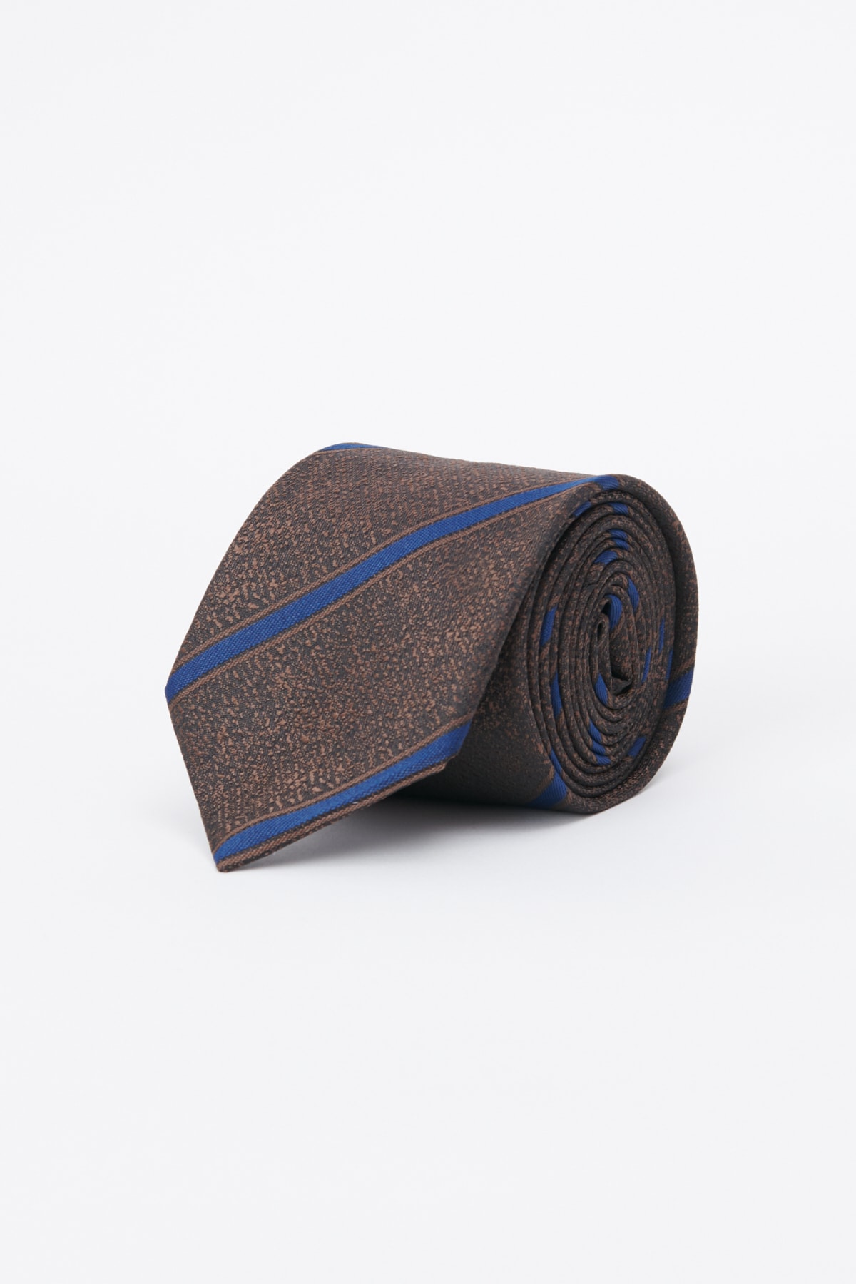 ALTINYILDIZ CLASSICS Men's Brown-dark Blue Patterned Tie