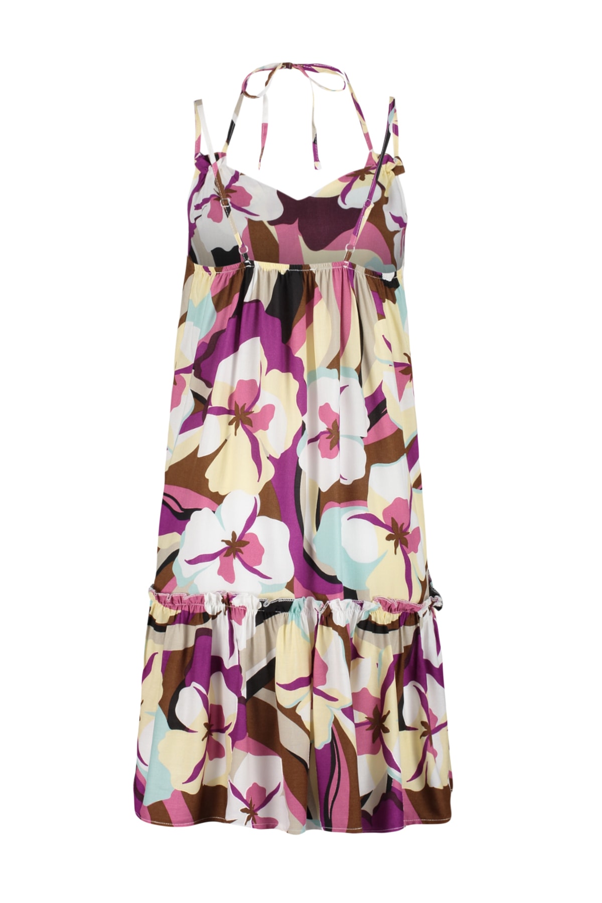 Trendyol roz larg tăiat mini țesut model țesut rochie țesută