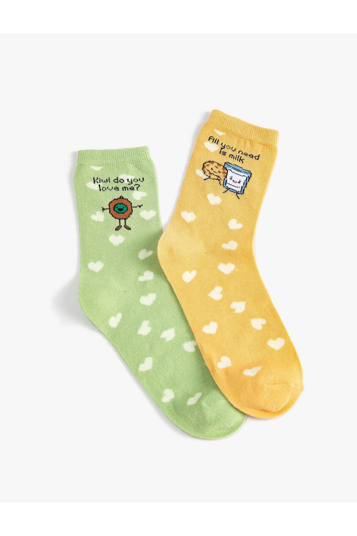 Koton Heart, Motto, and Socks Set 2-pack, Multicolor