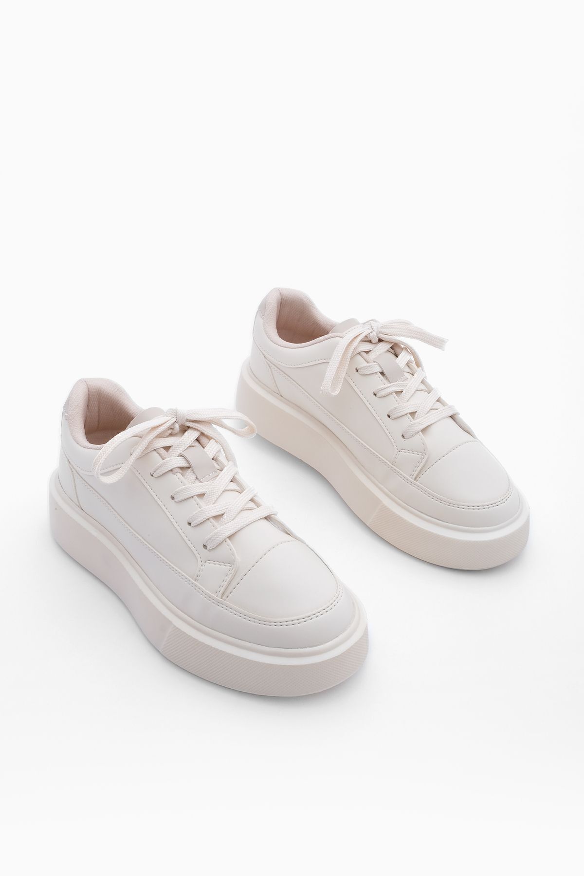 Marjin Women's Sneaker Thick Sole Sports Shoes Domen EKRU