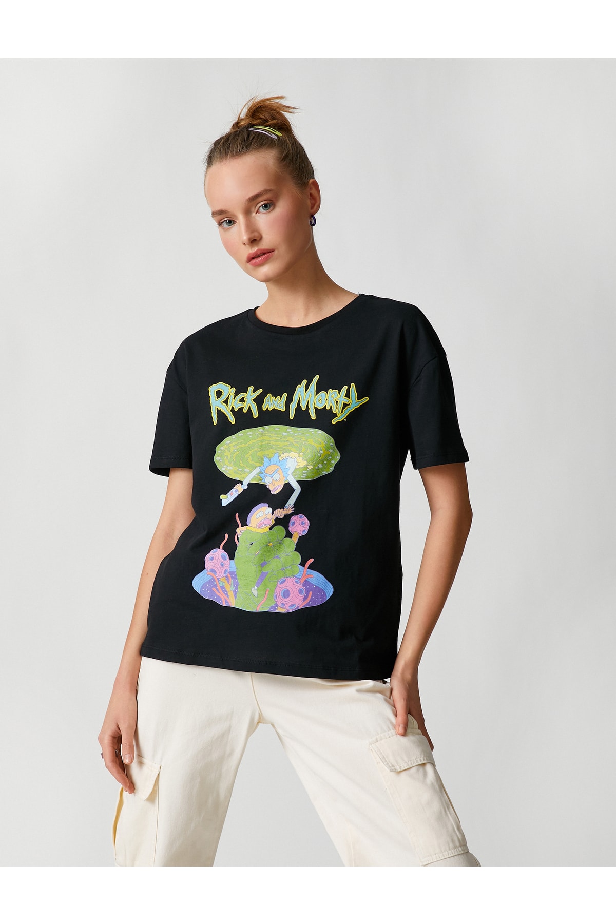 Levně Koton Rick And Morty T-Shirt Printed Licensed Short Sleeve Crew Neck