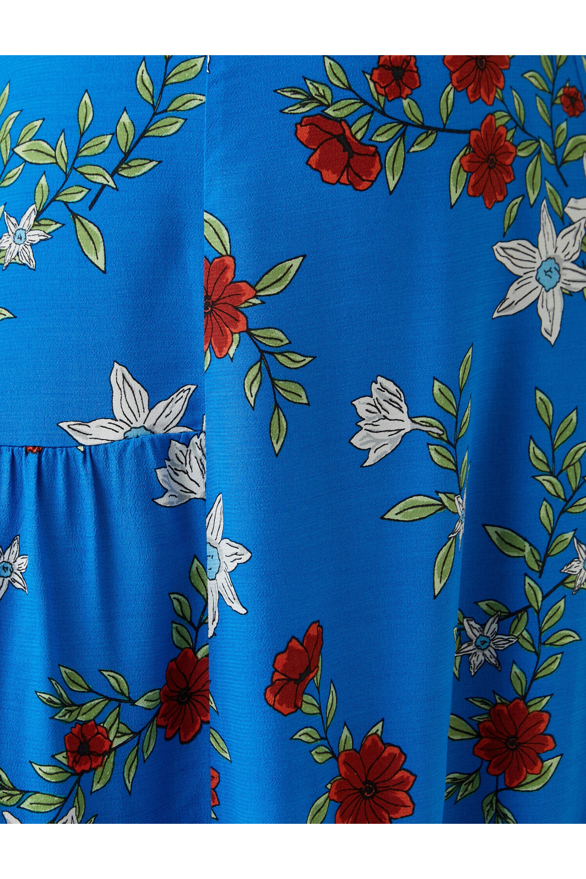 Koton Square Neckline Short Sleeve Midi Length Rochie