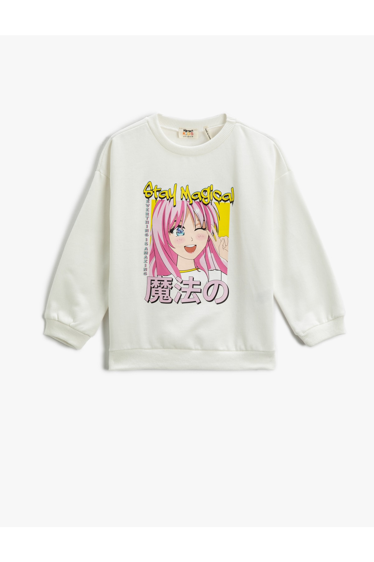 Levně Koton Anime Printed Sweatshirt Crew Neck