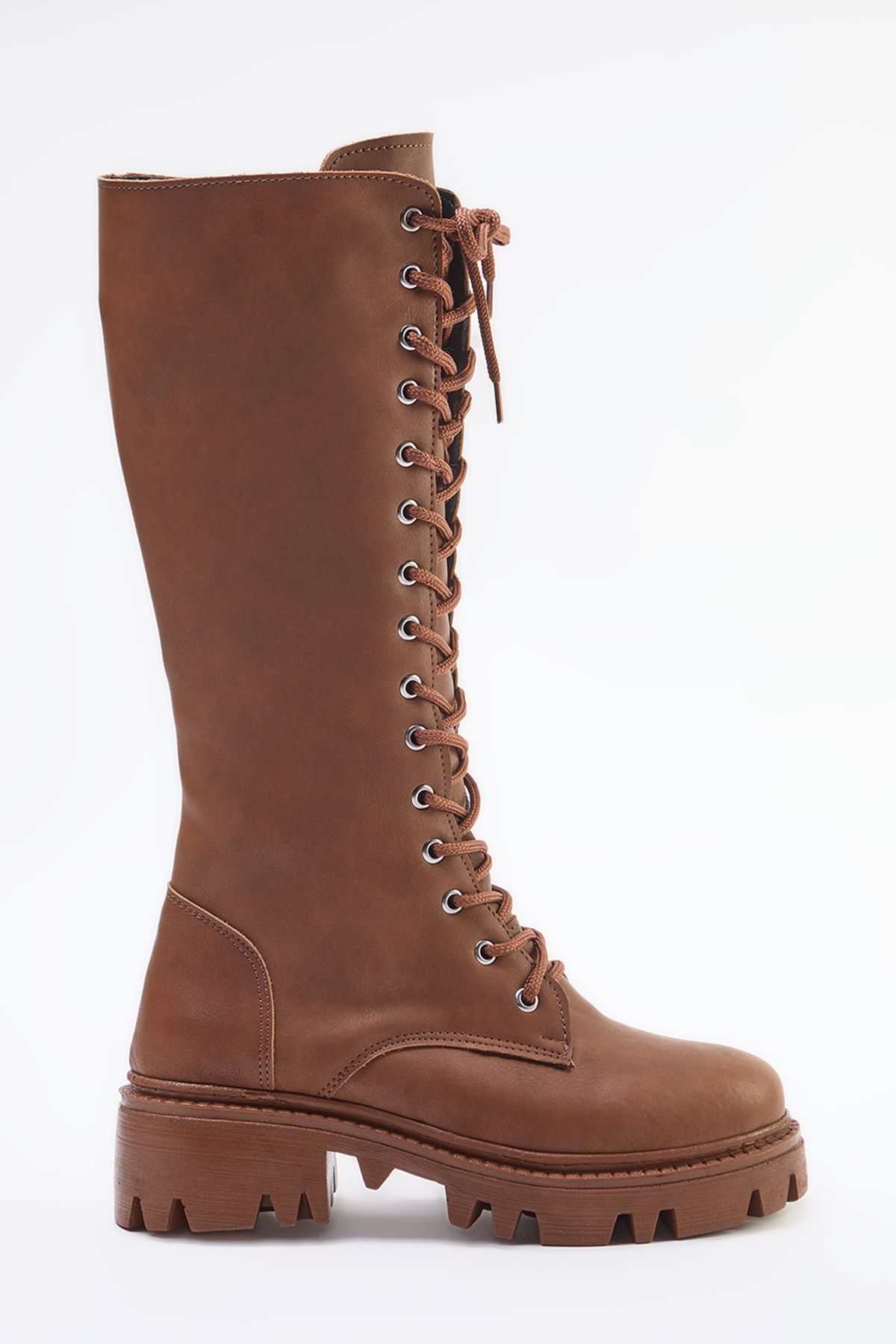 Trendyol Brown Laced Thick Sole Women's Boots
