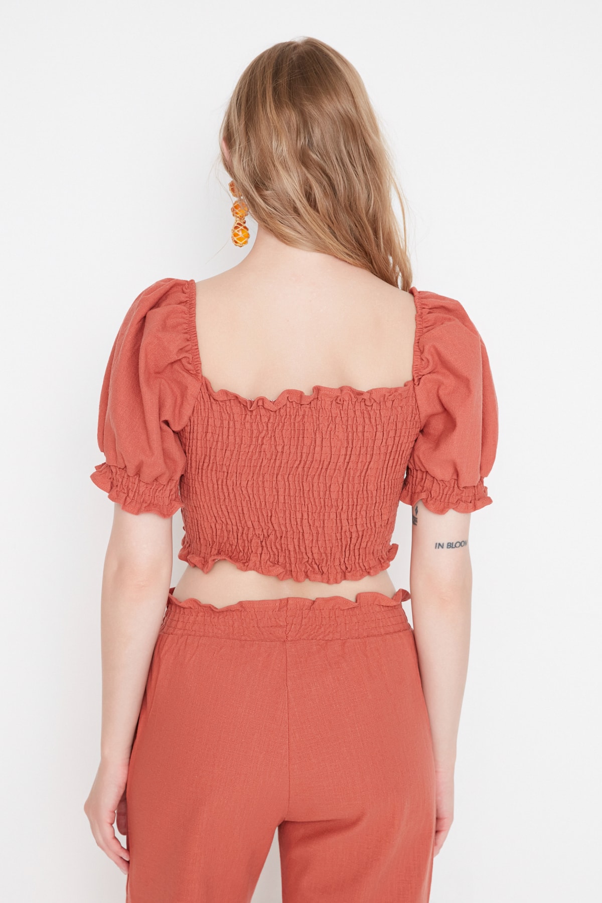 Trendyol Cinnamon Petite Gipe Blouse