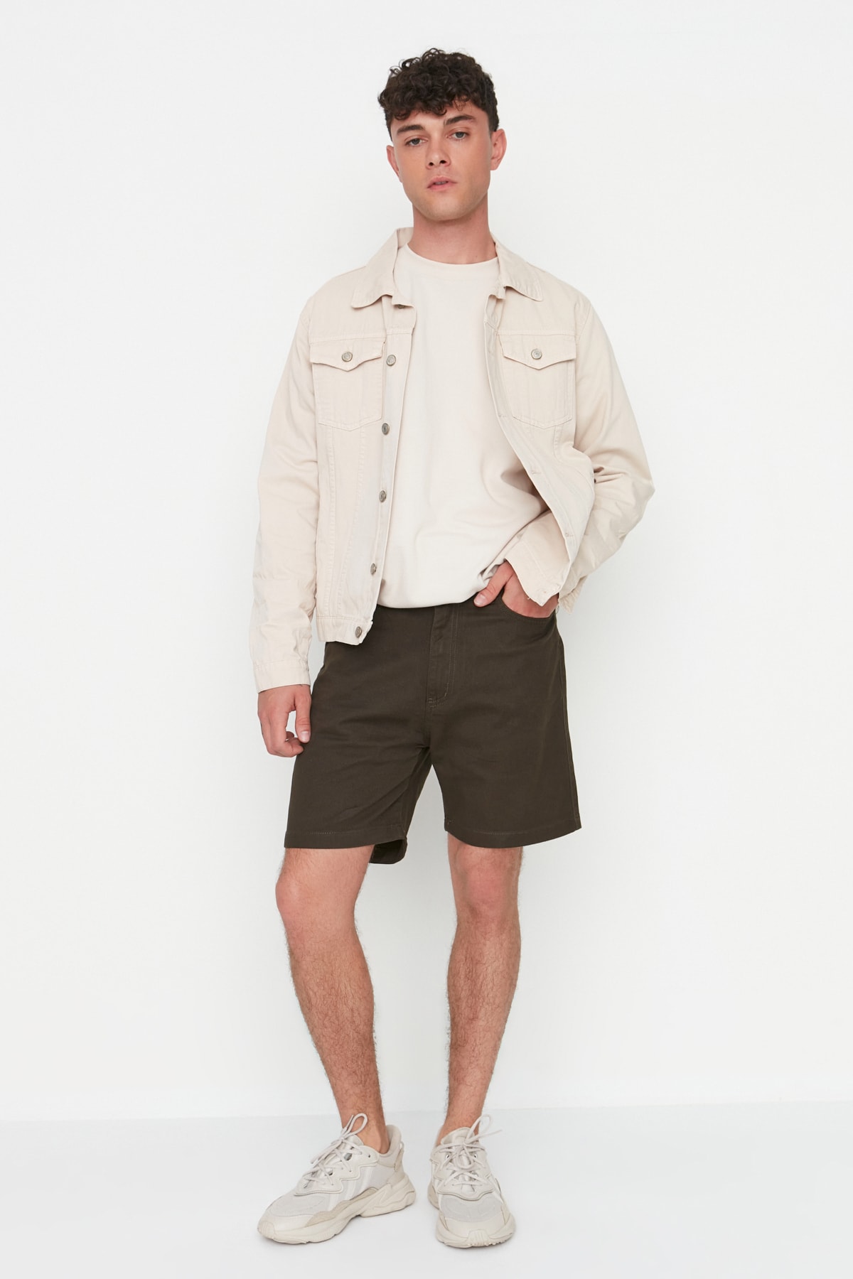 Trendyol Men's Regular Fit 5 Pockets Gabardine Shorts