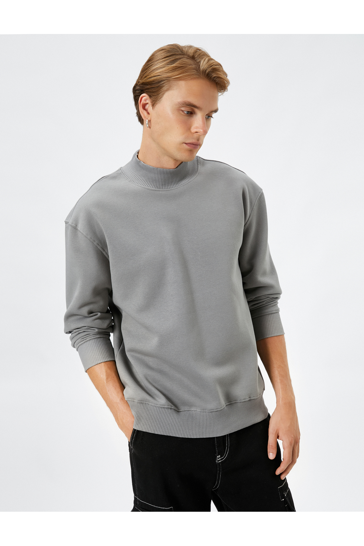 Levně Koton High Neck Sweater Basic Long Sleeve Ribbed