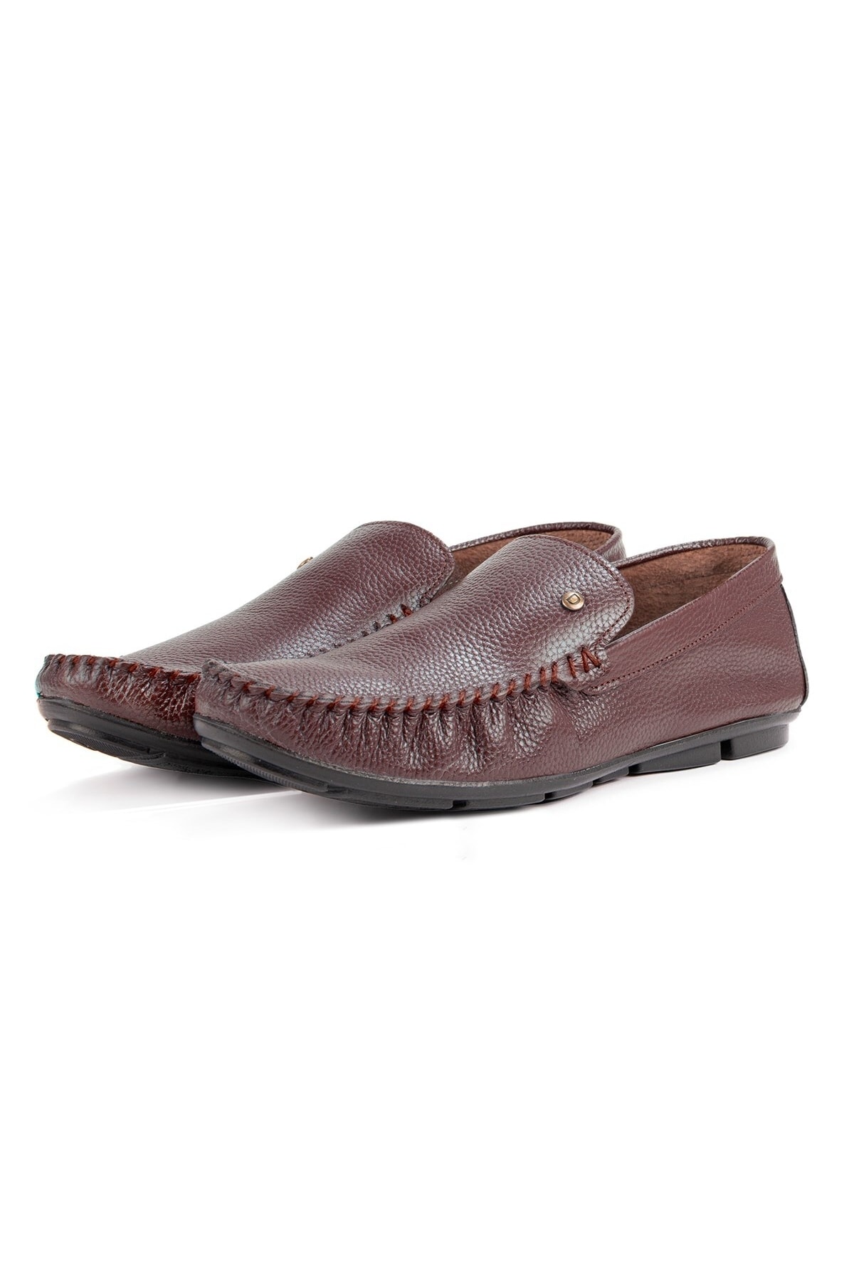 Levně Ducavelli Attic Genuine Leather Men's Casual Shoes , Rok Loafers Brown
