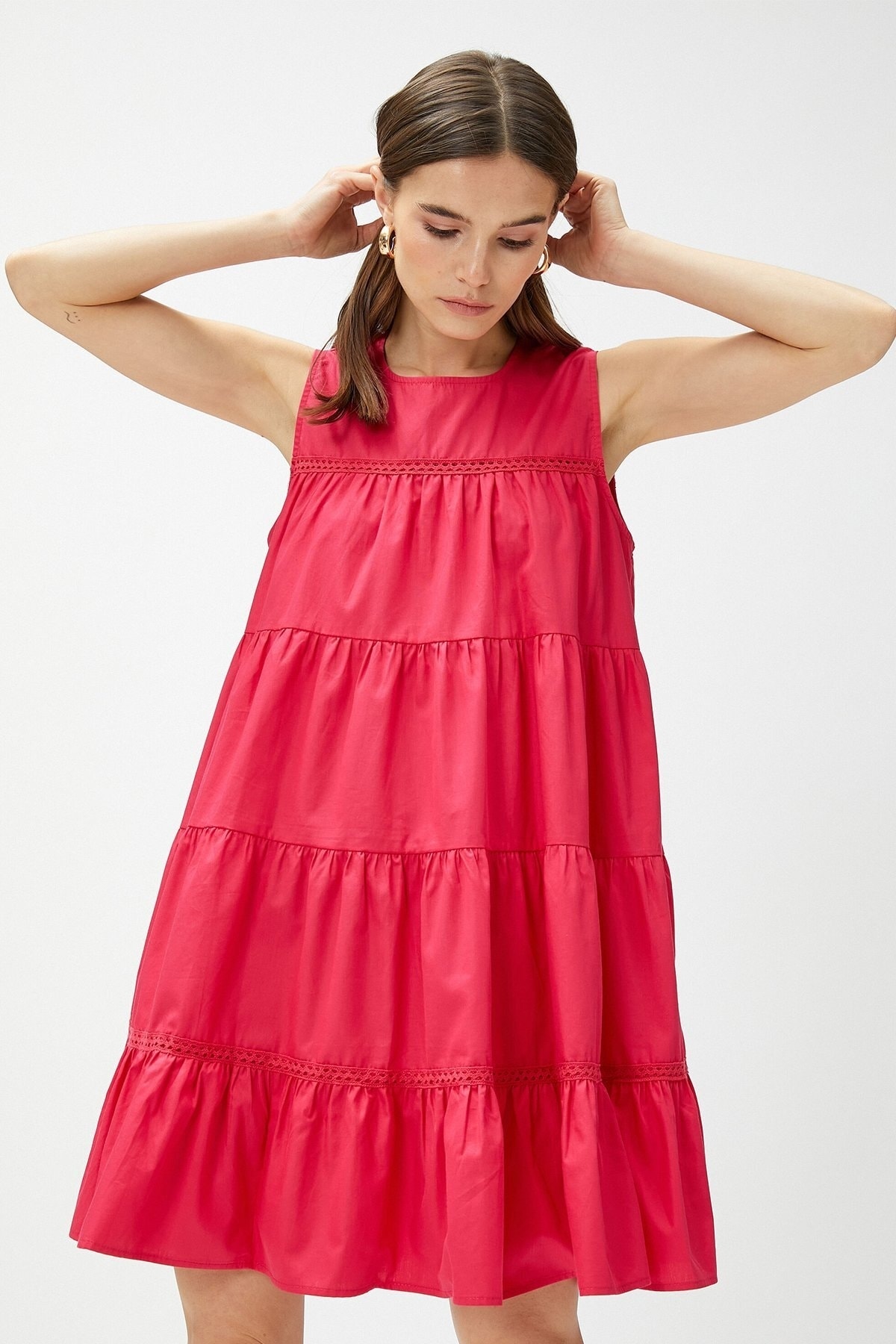 Levně Koton vrstvené mini šaty bez rukávů bavlna