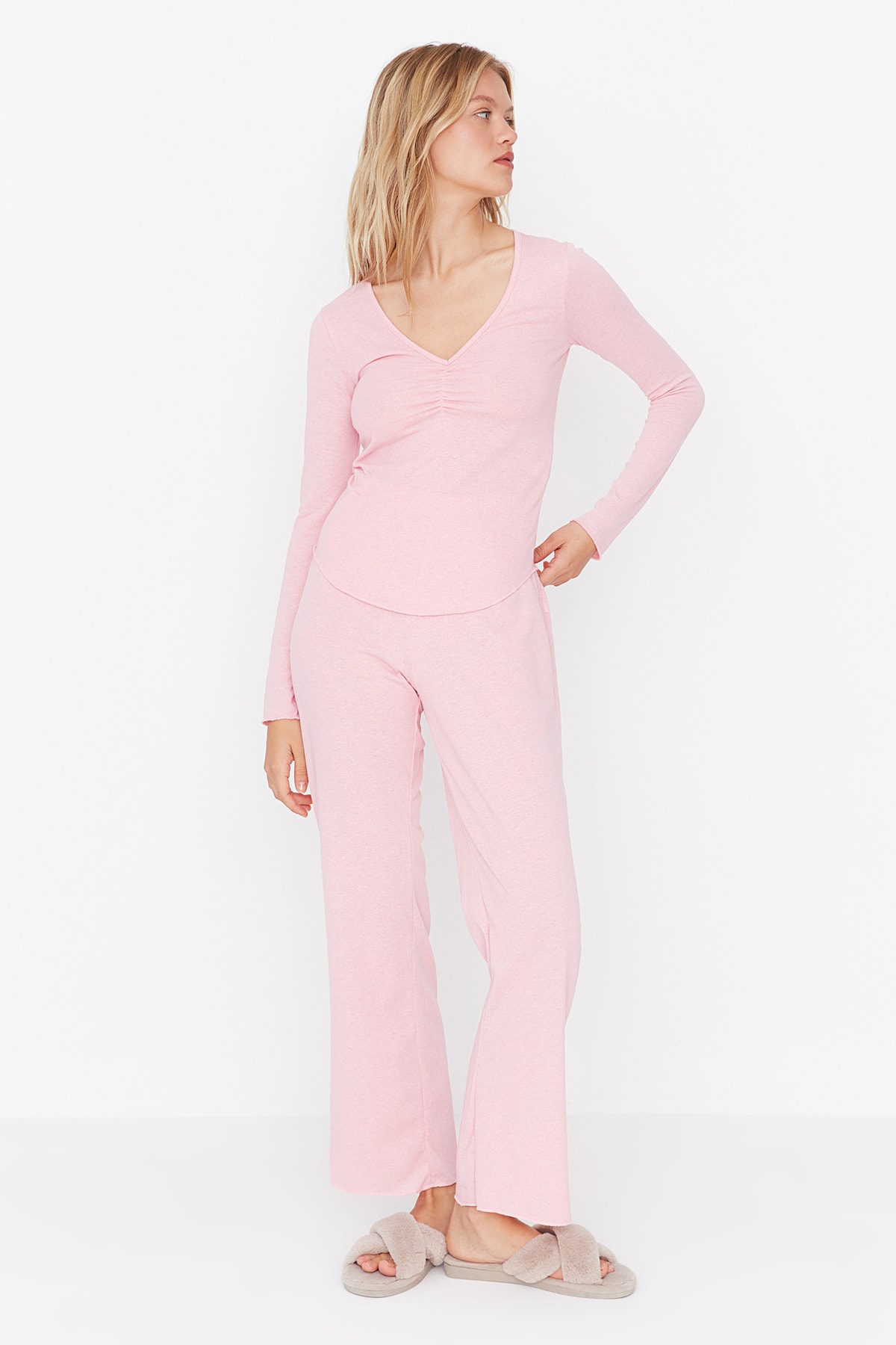 Trendyol Pajama Set - Rosa - Unifarben