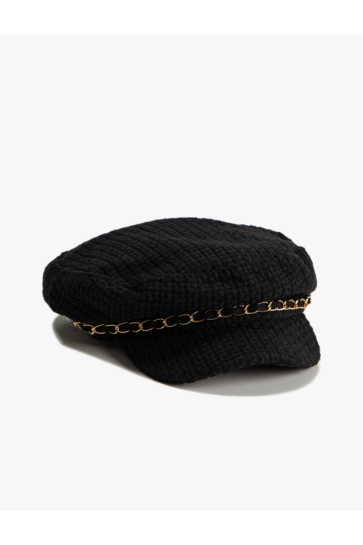 Koton Tweed Cap Hat with Metal Accessories