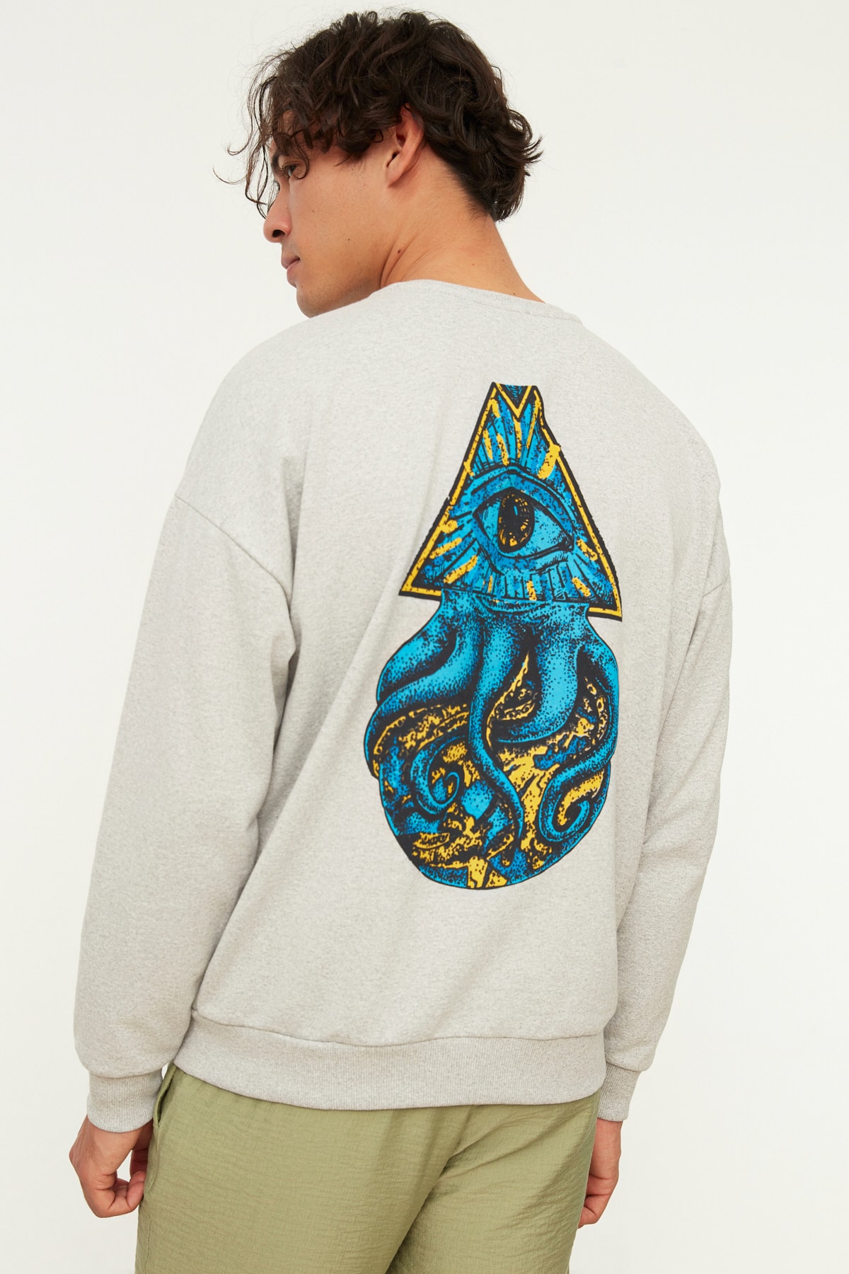 Trendyol Sweatshirt - Gray - Oversize