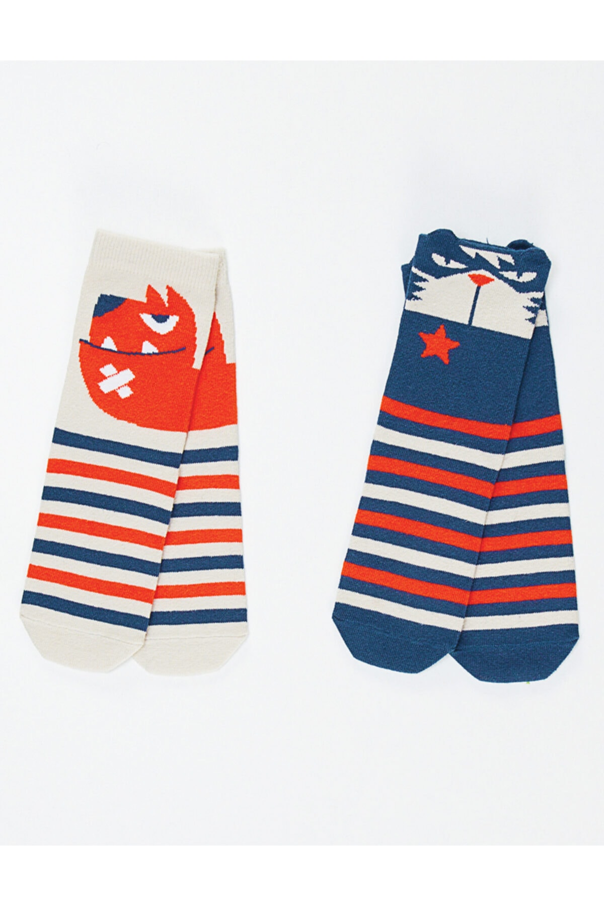 Denokids Cat&dog Men's Crew Neck Socks 2-Pack