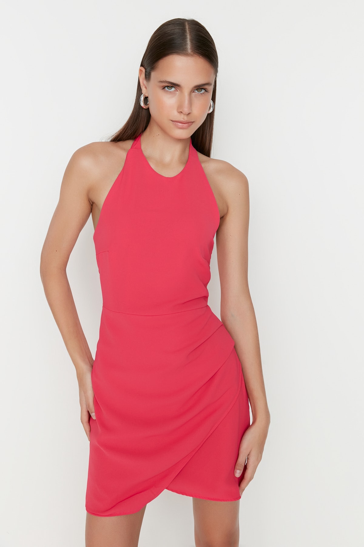 Trendyol Fuchsia Halter Woven Dress